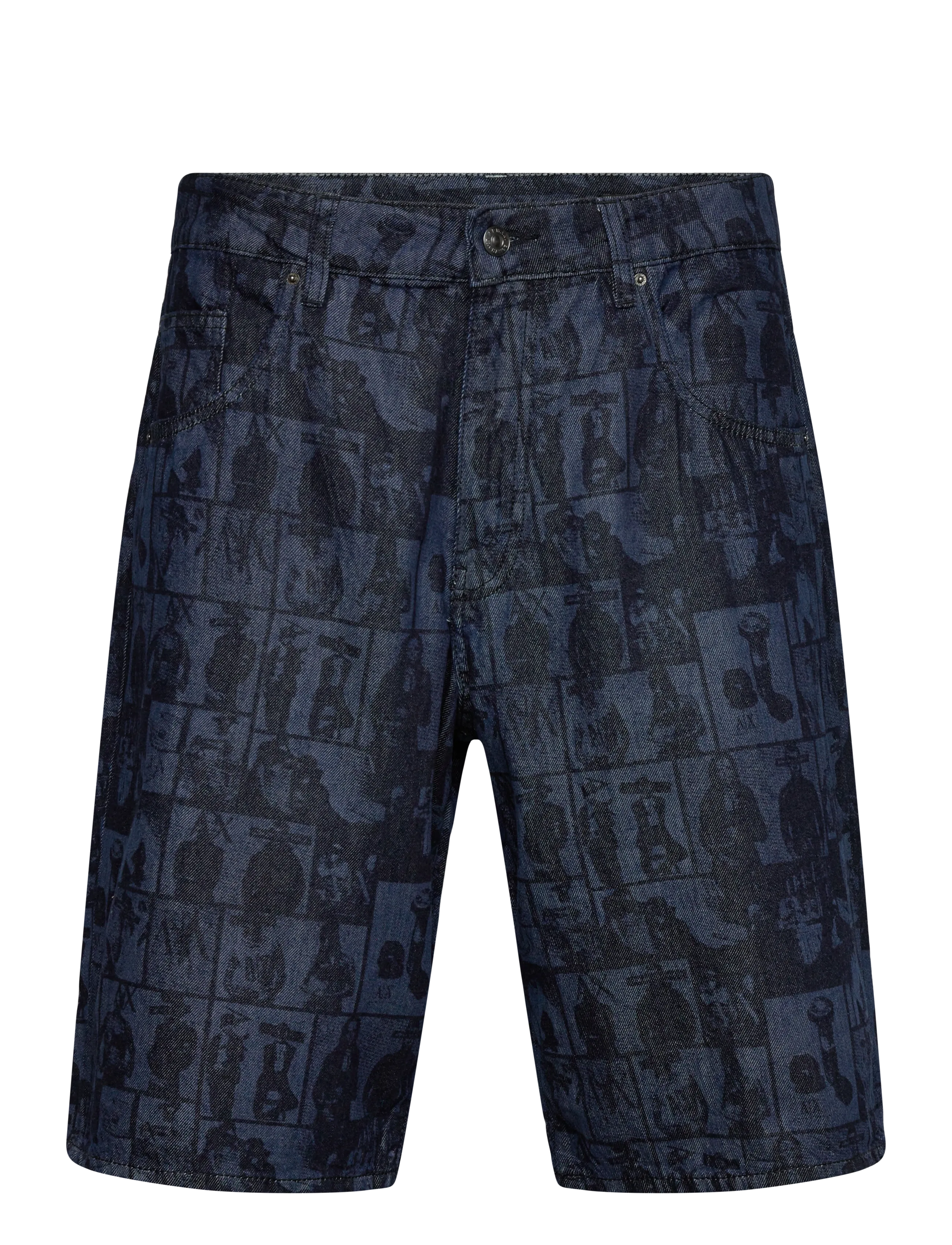Armani Exchange 5 POCKETS BERMUDA SH - Shorts - DENIM ALLOVER FACE / navy