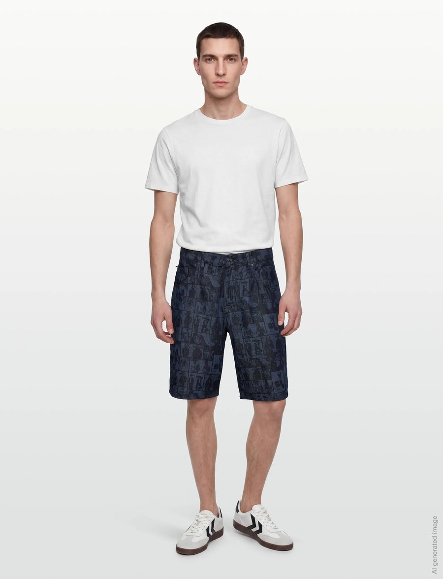 Armani Exchange - 5 POCKETS BERMUDA SH - casual shorts - denim allover face - 0