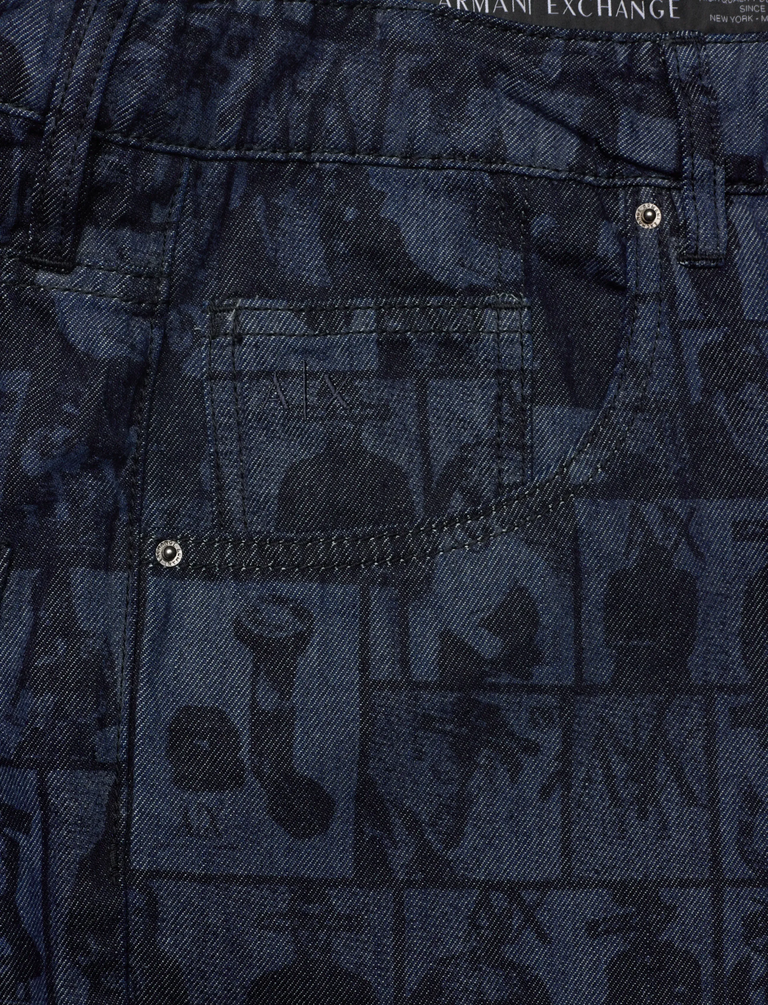 Armani Exchange - 5 POCKETS BERMUDA SH - casual shorts - denim allover face - 5