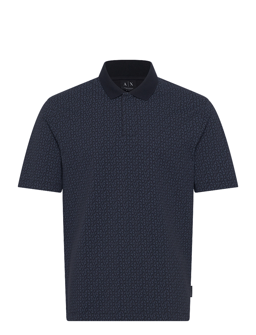 Armani Exchange - POLO SHIRT - kurzärmelig - block logo ao blue m - 0