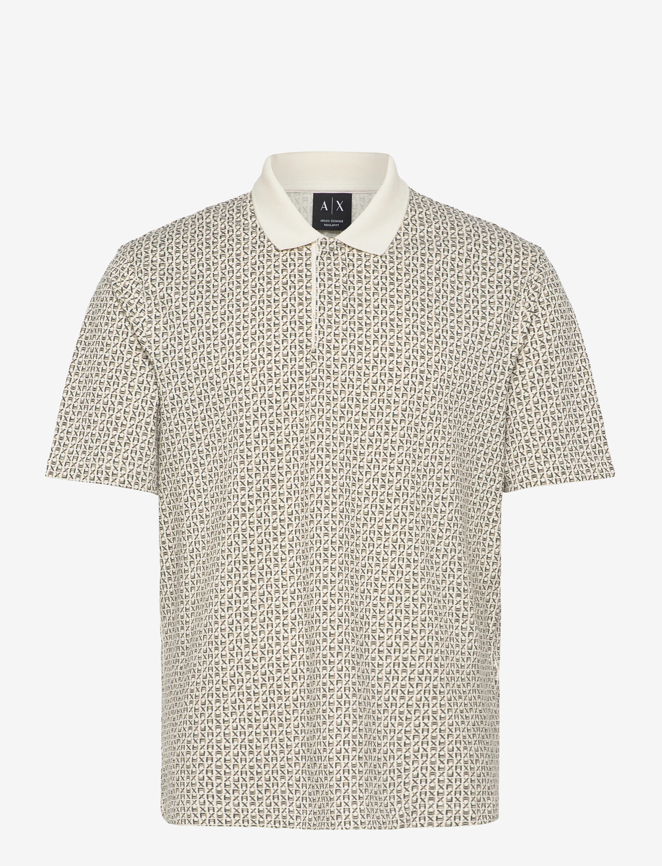 Armani Exchange - POLO SHIRT - kortærmede poloer - block logo ao cream - 1