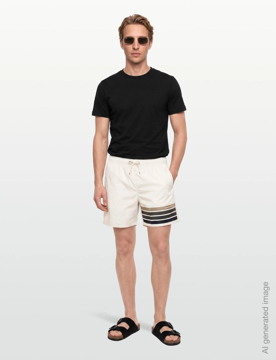 Armani Exchange - BOXER BEACHWEAR - badeshorts - cream - 0
