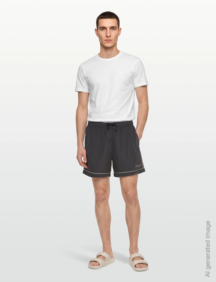 Armani Exchange - BOXER BEACHWEAR - badeshorts - black - 0