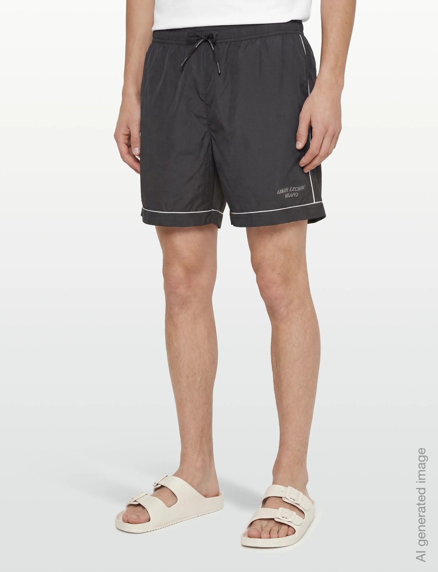 Armani Exchange - BOXER BEACHWEAR - badeshorts - black - 3