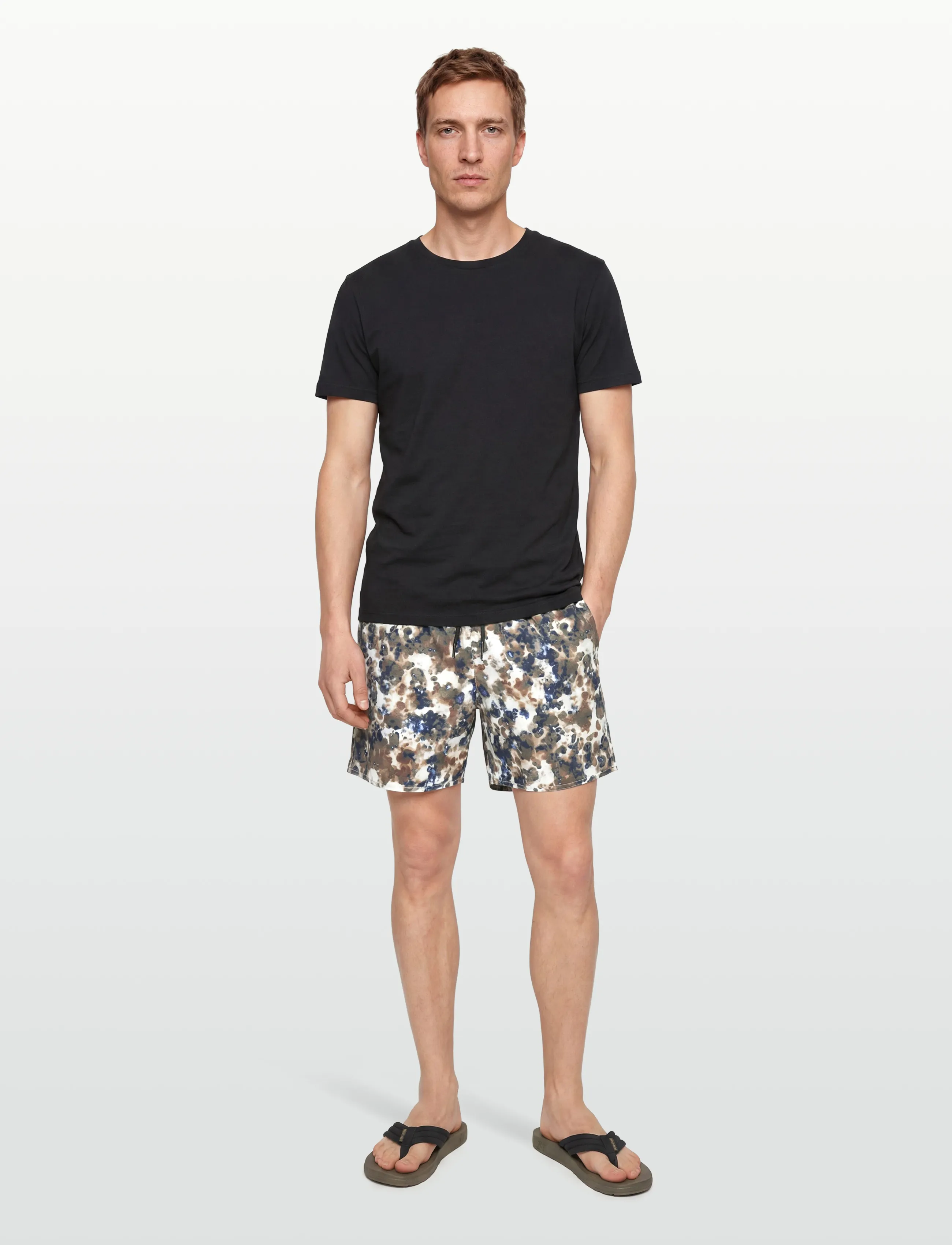 Armani Exchange Boxer Beachwear, Mænd, Printede Boxer Strandshorts, Multi/mønstret, Str: M