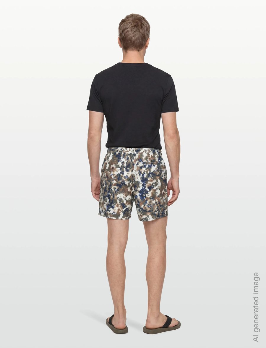 Armani Exchange - BOXER BEACHWEAR - badehose - cloudy allover - 4