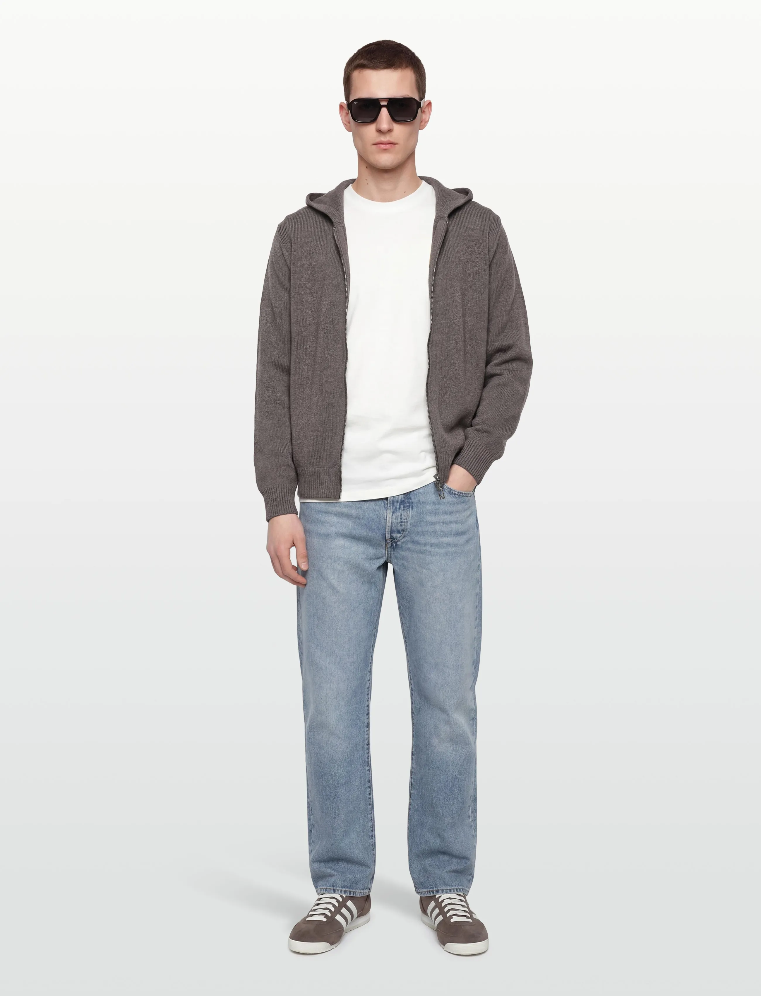 Armani Exchange Cardigan, L, Brown, Strik > Trøjer Med Fuld Lynlås, Herre