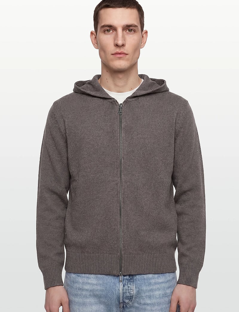 Armani Exchange - CARDIGAN - pullover mit durchgehendem reißverschluss - dark gull gray - 3