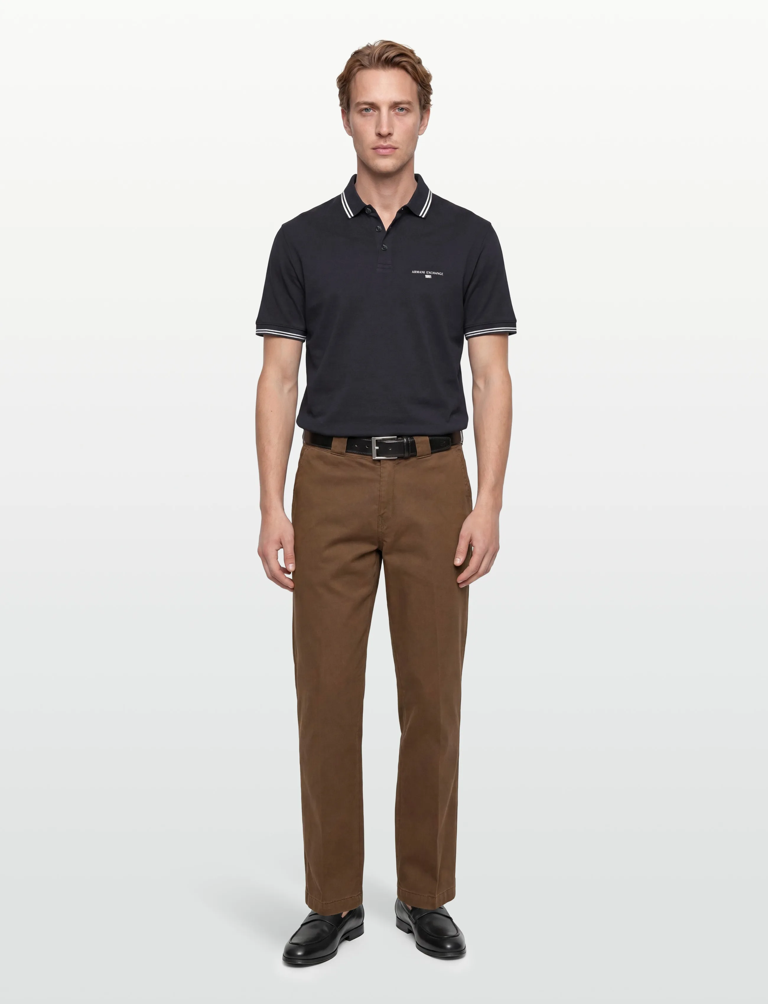 Armani Exchange Polo Shirt, S, Polos, Marineblau - Short-sleeved, Männerswear