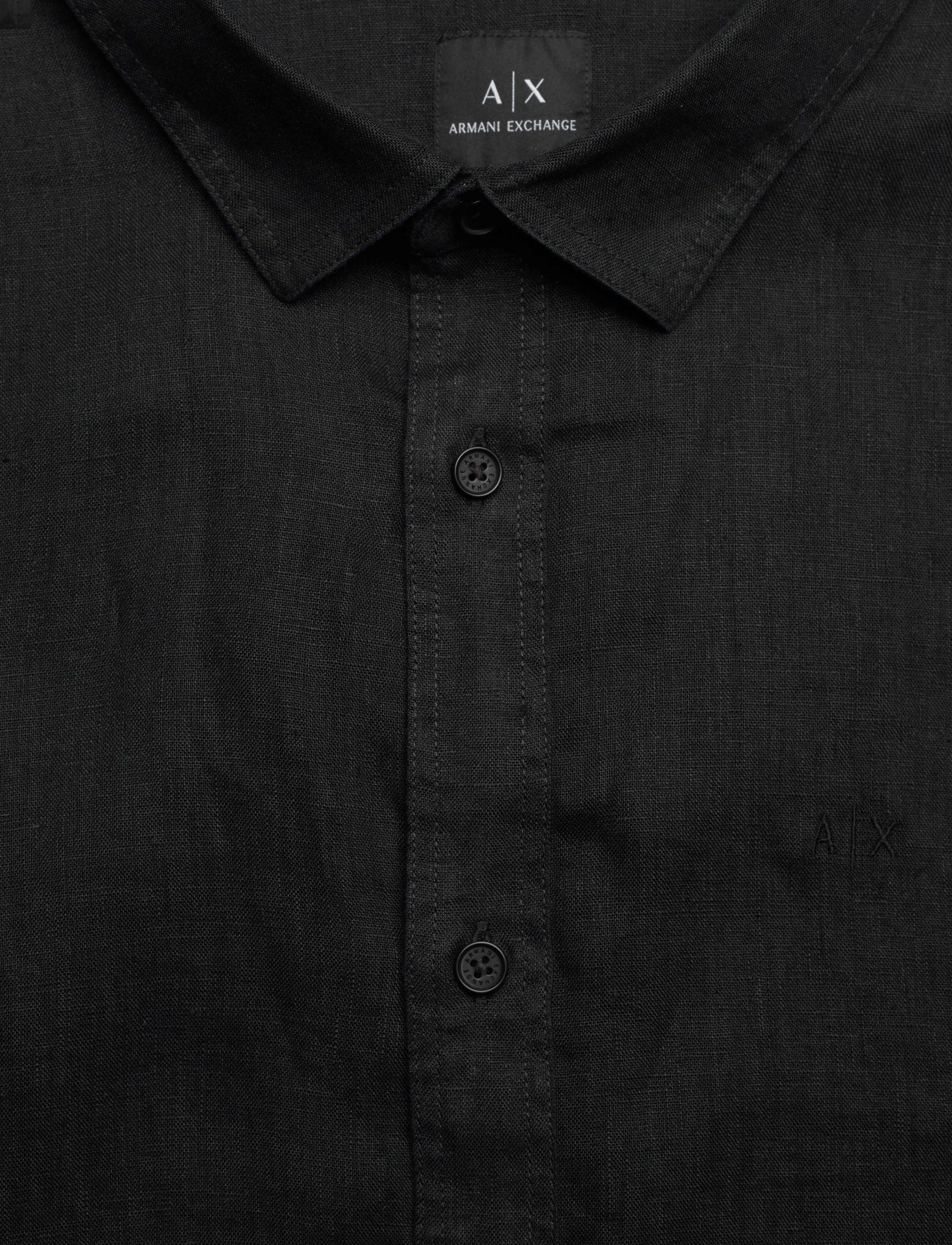 Armani Exchange - SHIRT - leinenhemden - black - 2