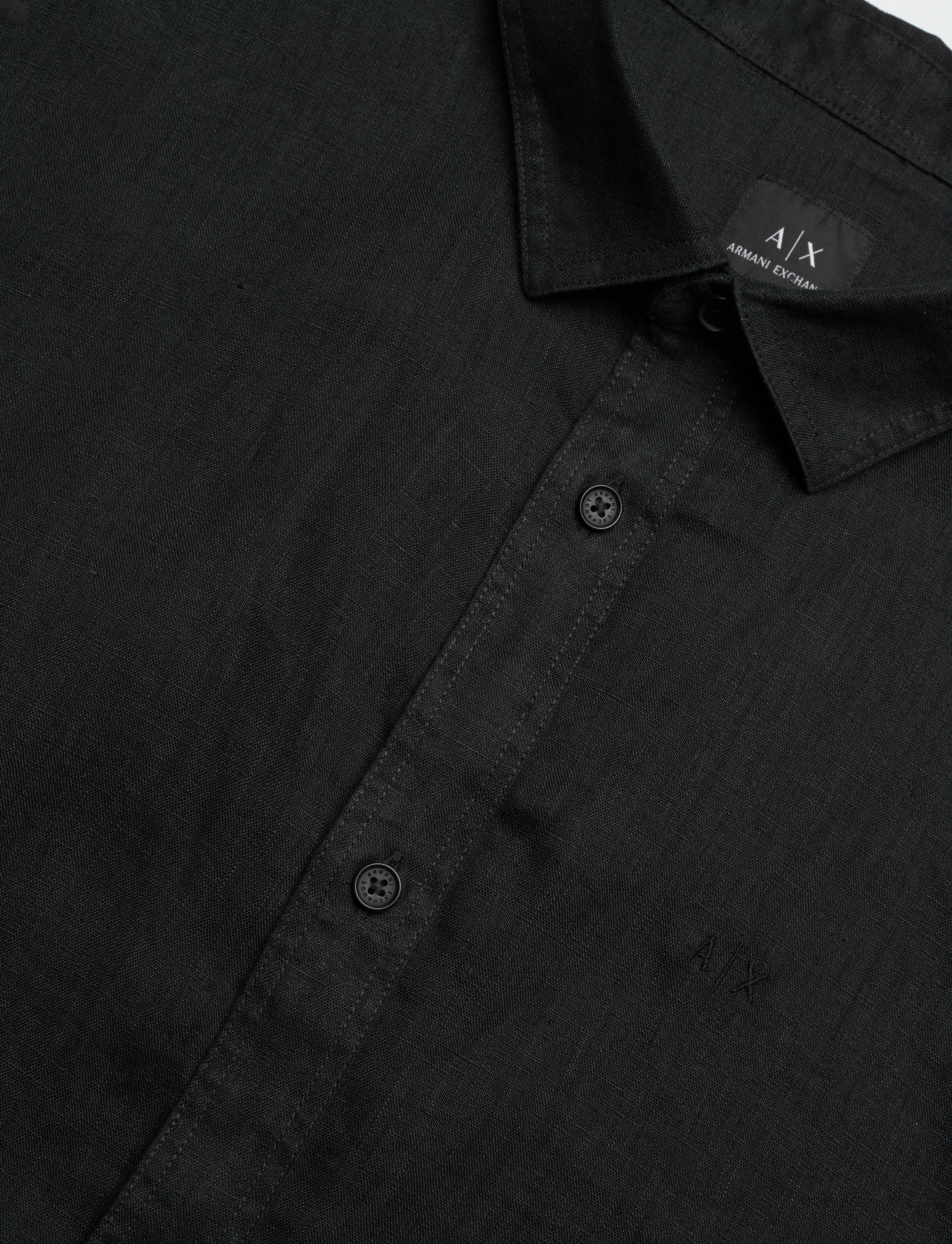 Armani Exchange - SHIRT - leinenhemden - black - 3