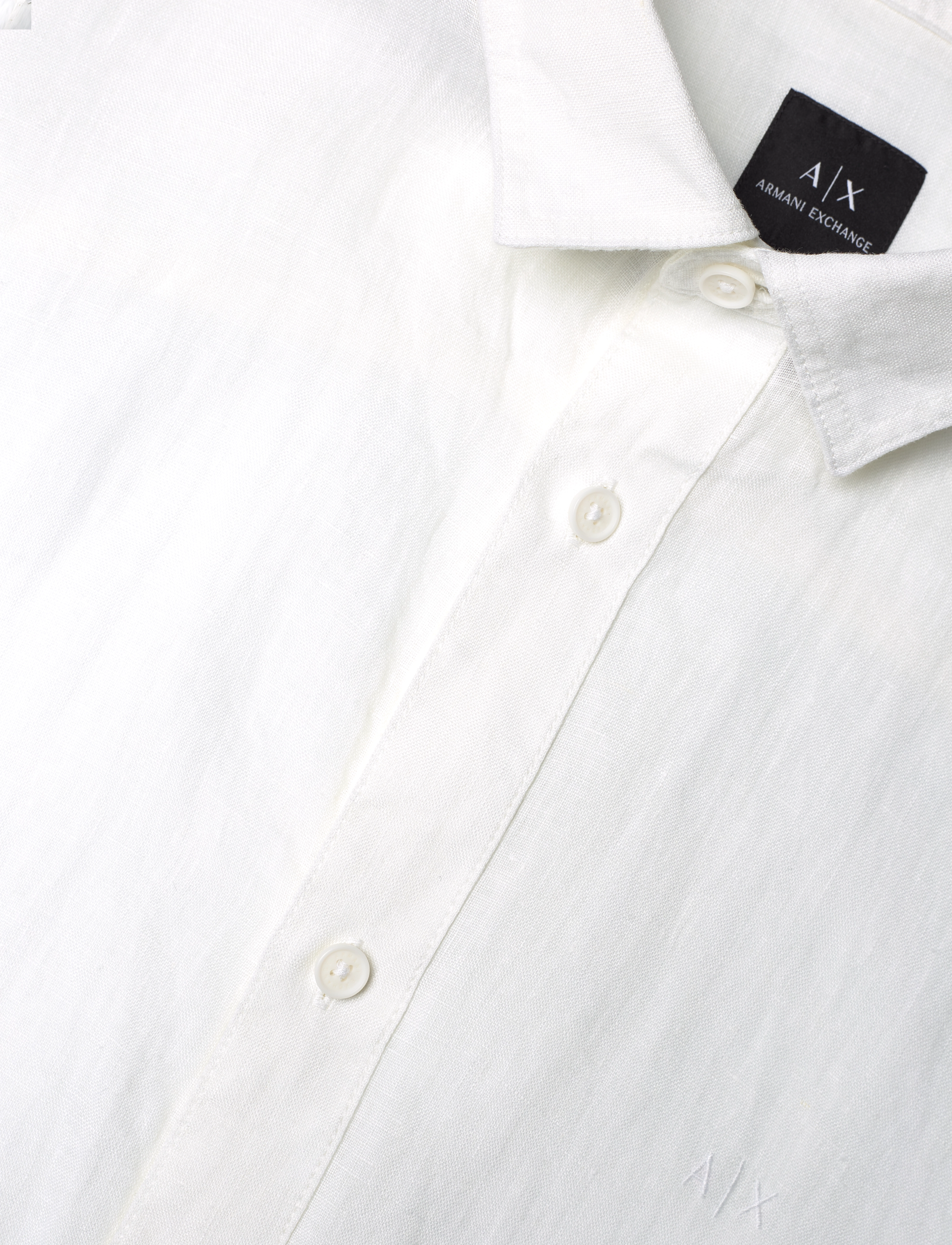 Armani Exchange - SHIRT - pellavakauluspaidat - white - 3
