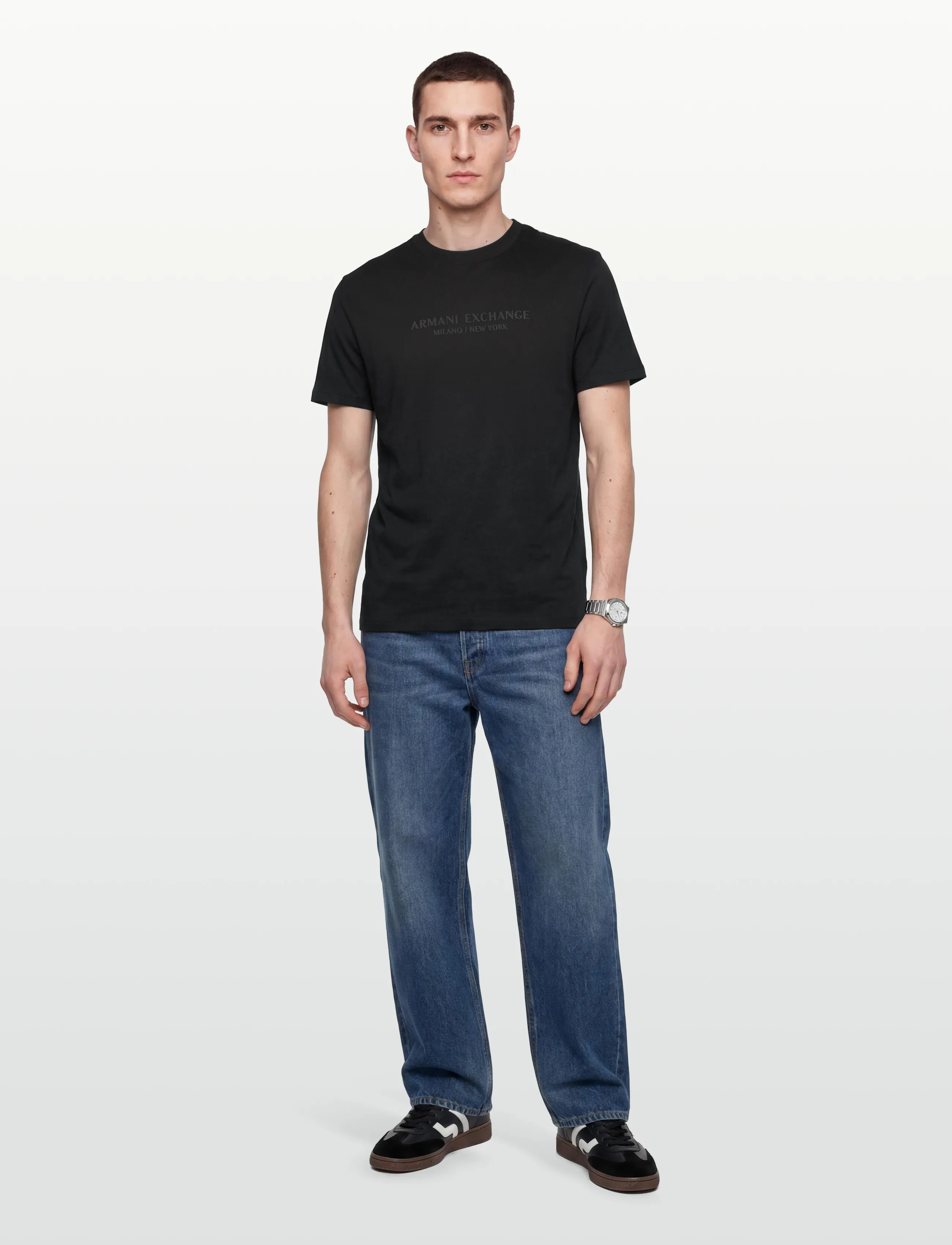 Armani Exchange T-Shirt, M, Black, T-Shirts > Kortærmede, Herre