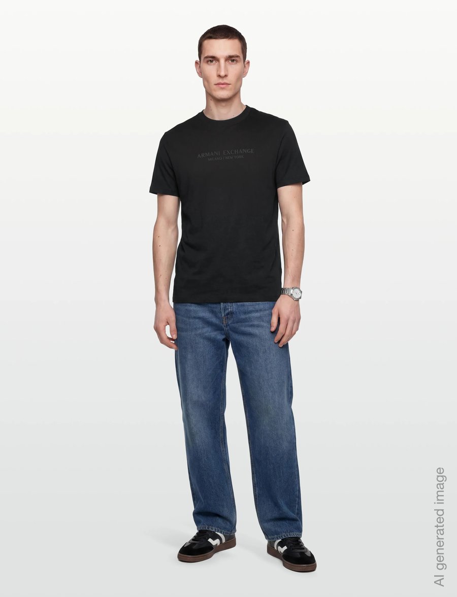 Armani Exchange - T-SHIRT - short-sleeved t-shirts - black - 0