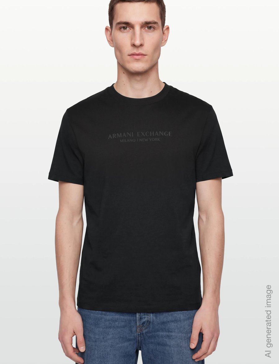 Armani Exchange - T-SHIRT - short-sleeved t-shirts - black - 3