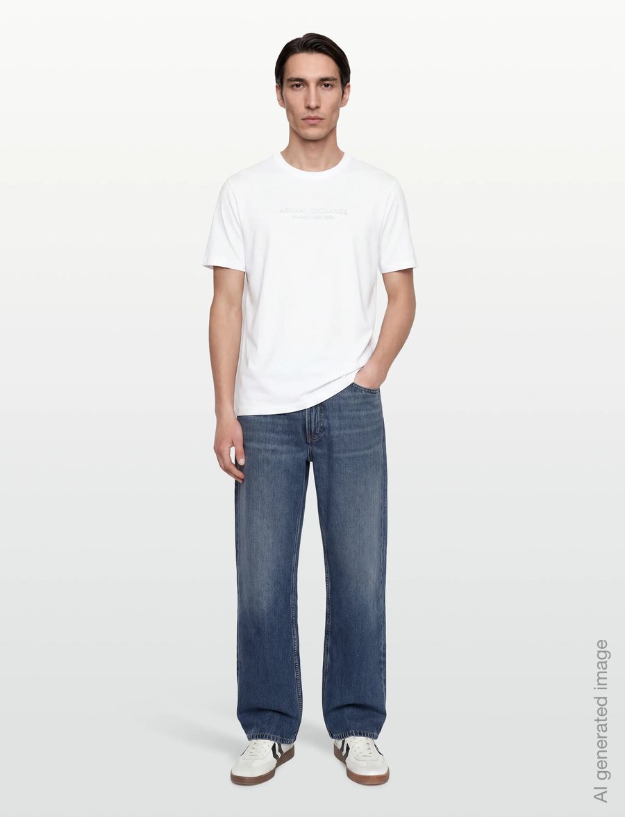 Armani Exchange - T-SHIRT - lühikeste varrukatega t-särgid - white - 0