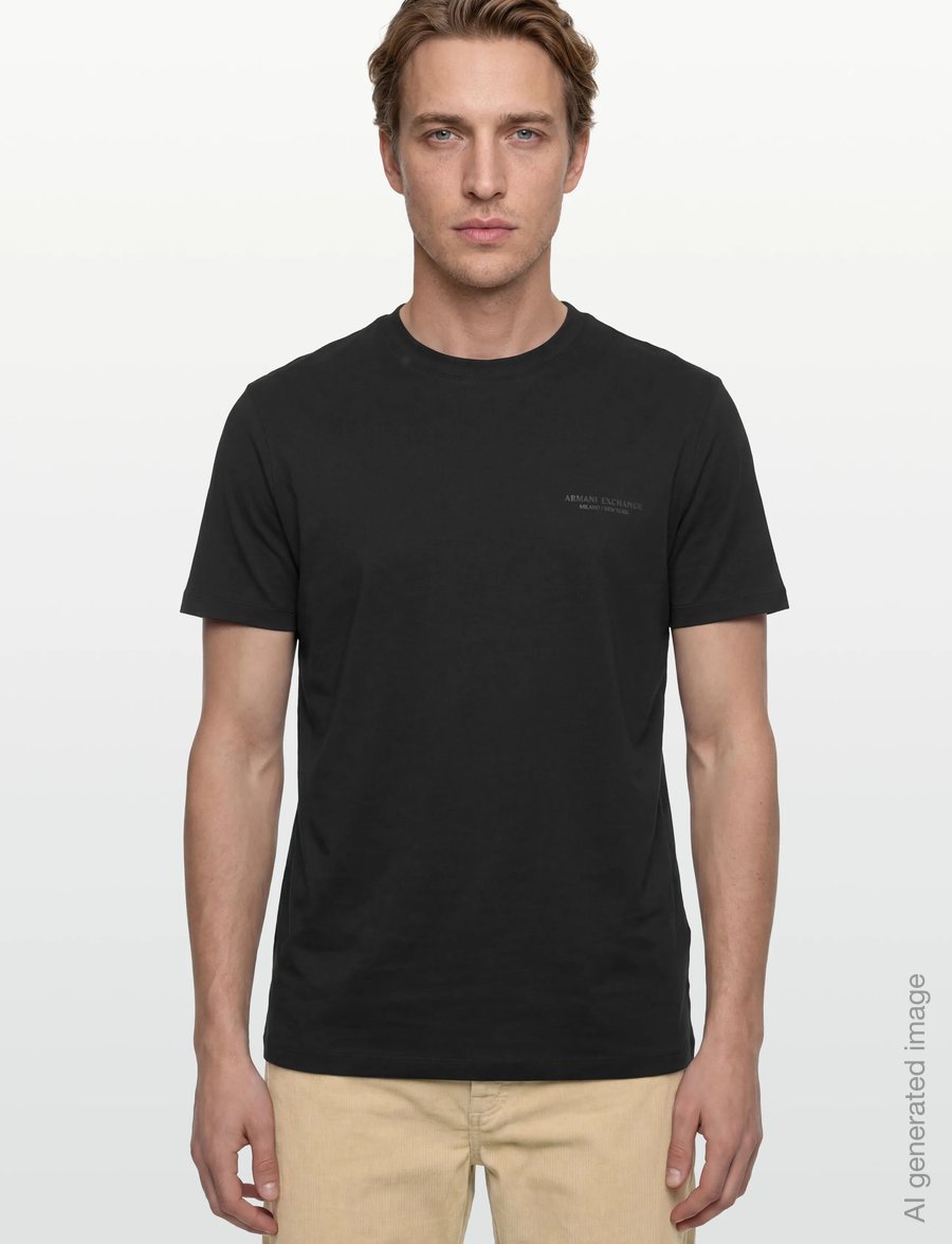 Armani Exchange - T-SHIRT - kurzärmelige t-shirts - black - 3