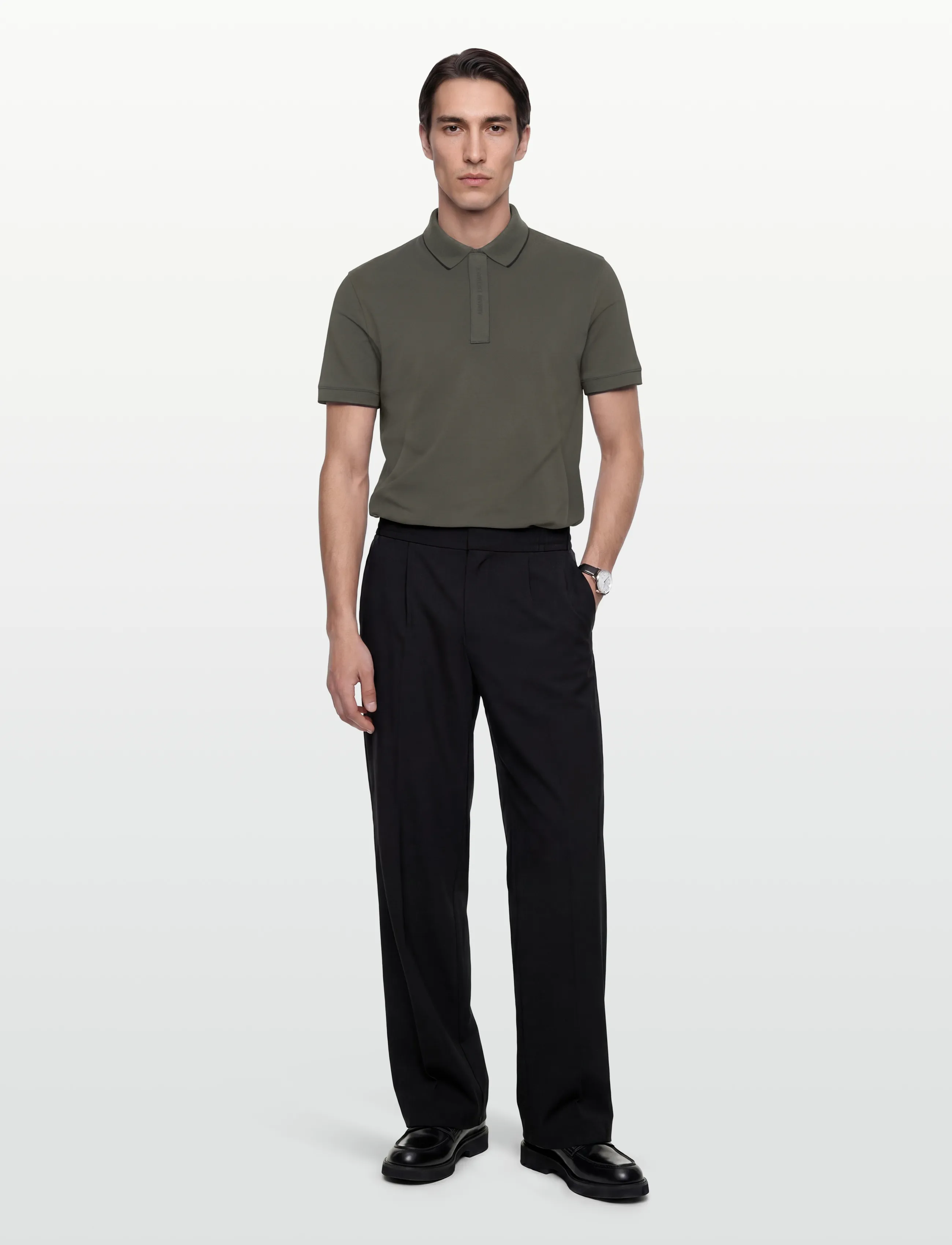 Armani Exchange Polo Shirt, M, Polos, Khakigrün - Short-sleeved, Männerswear