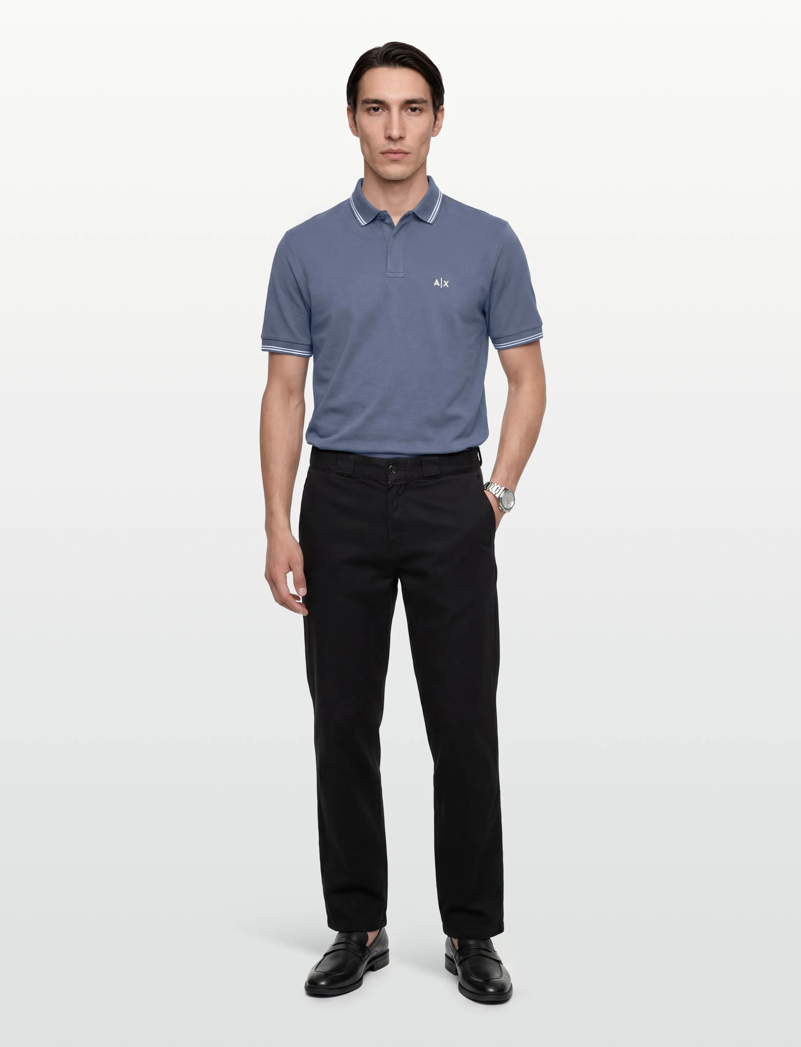 Armani Exchange Polo Shirt, XS, Polos, Blau - Short-sleeved, Männerswear