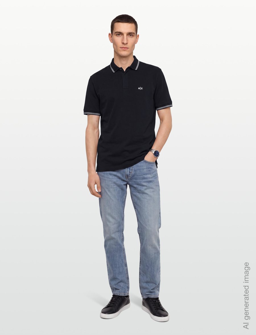 Armani Exchange - POLO SHIRT - kortærmede poloer - deep navy - 0