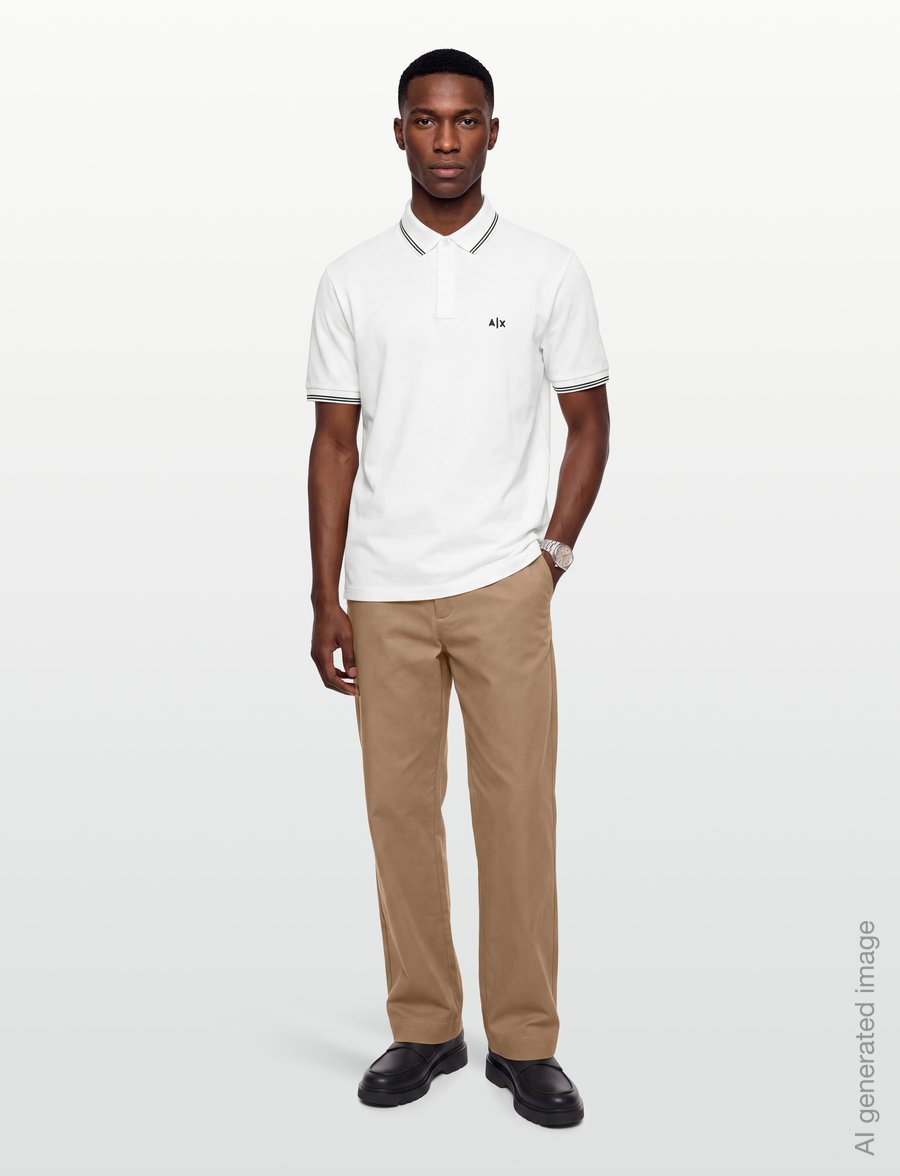 Armani Exchange - POLO SHIRT - kortærmede poloer - off white - 0