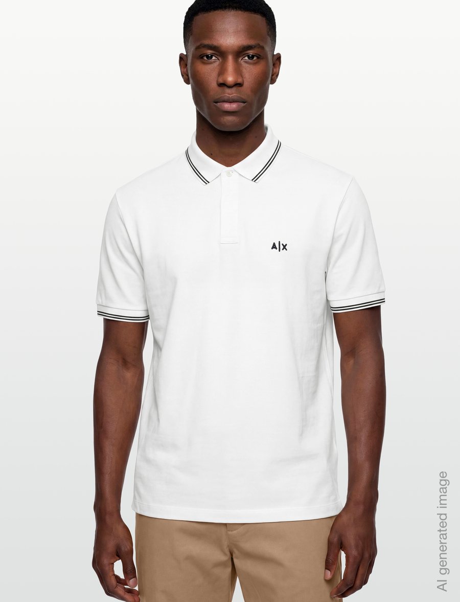 Armani Exchange - POLO SHIRT - kortærmede poloer - off white - 3