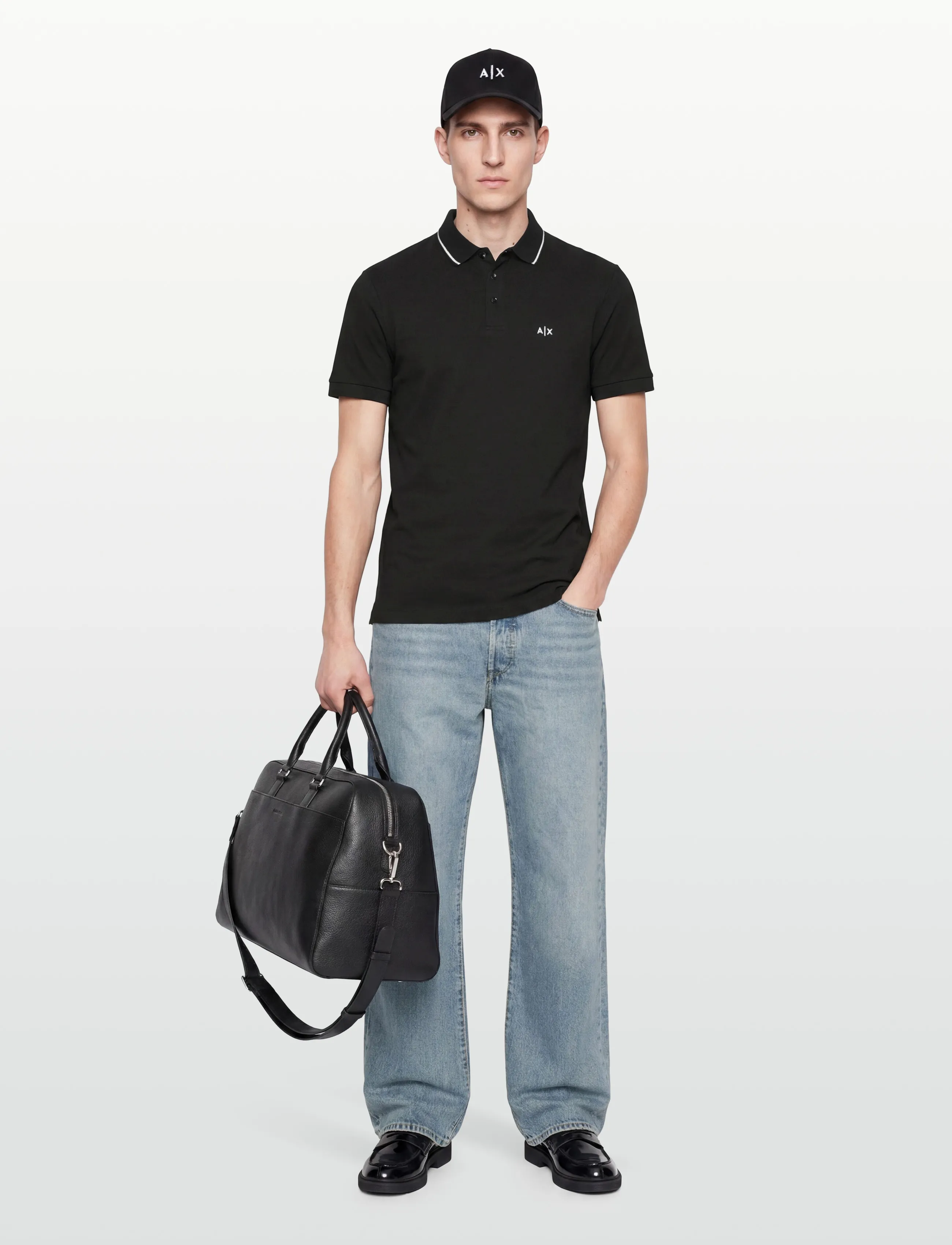Armani Exchange Polo Shirt, Mænd, Polo Shirt, Sort, Str: XL