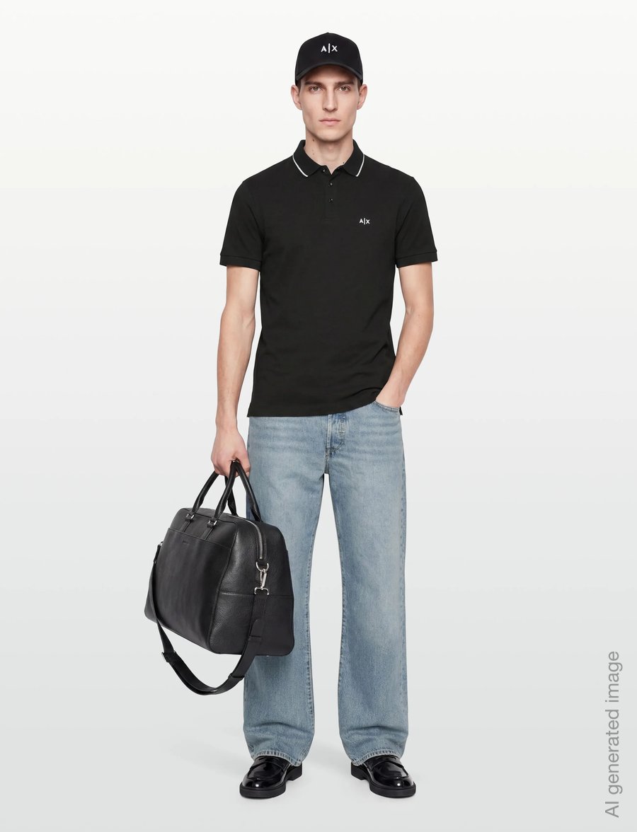 Armani Exchange - POLO SHIRT - kurzärmelig - black - 0