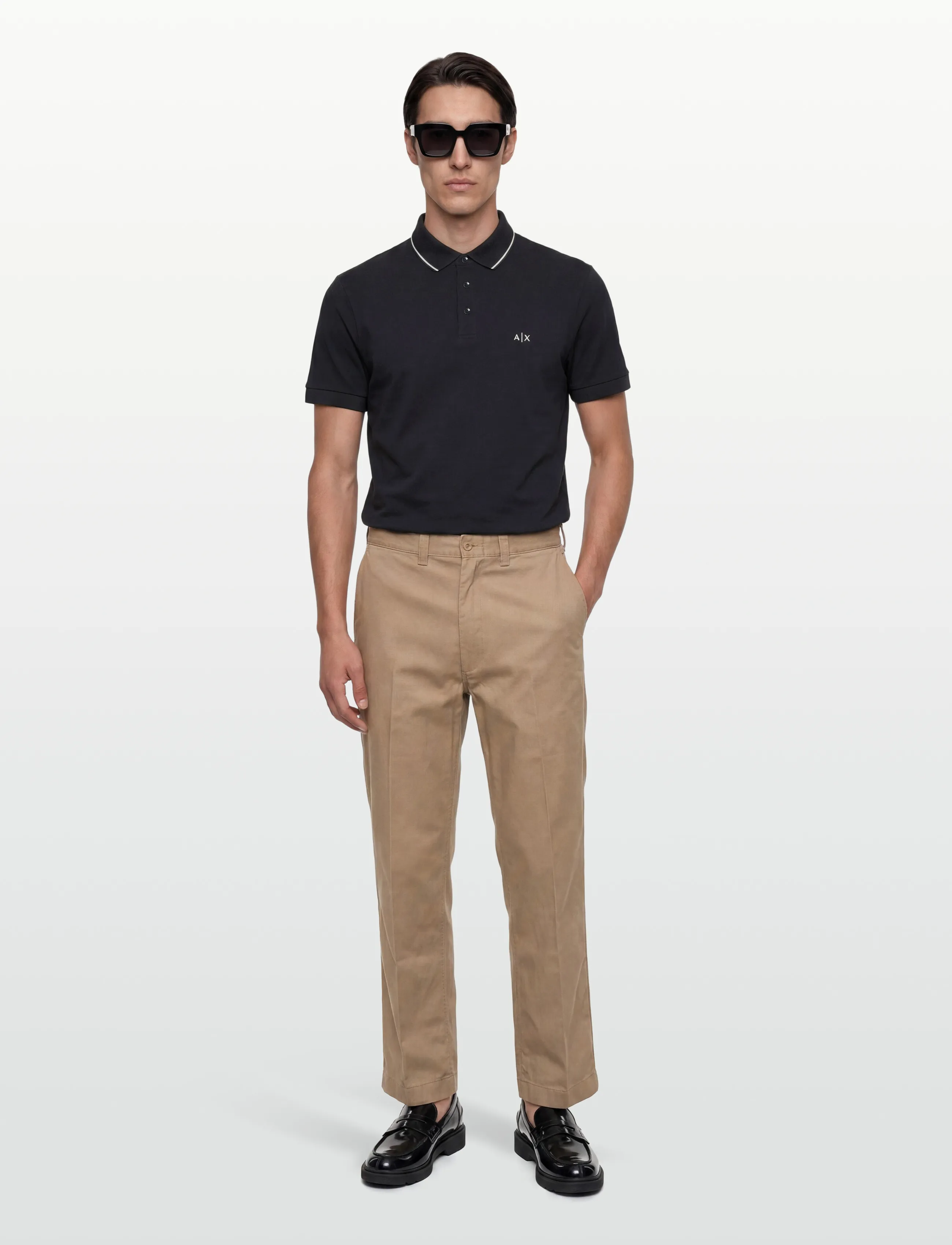 Armani Exchange Polo Shirt, S, Polos, Marineblau - Short-sleeved, Männerswear