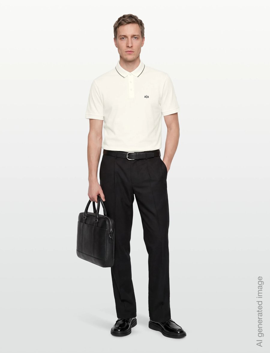 Armani Exchange - POLO SHIRT - kurzärmelig - off white - 0