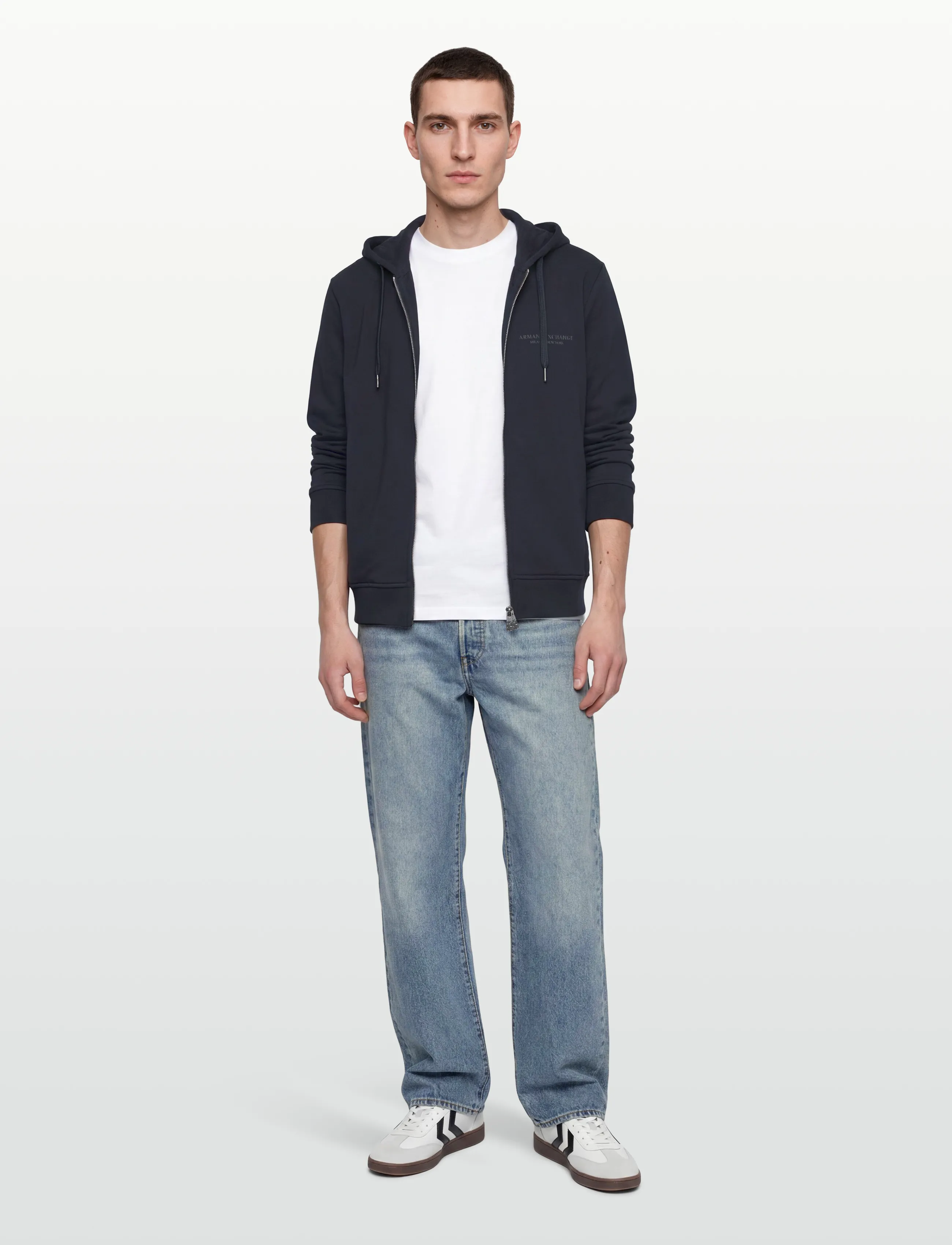 Armani Exchange SWEATSHIRT - Kapuzenpullover - DEEP NAVY / navy