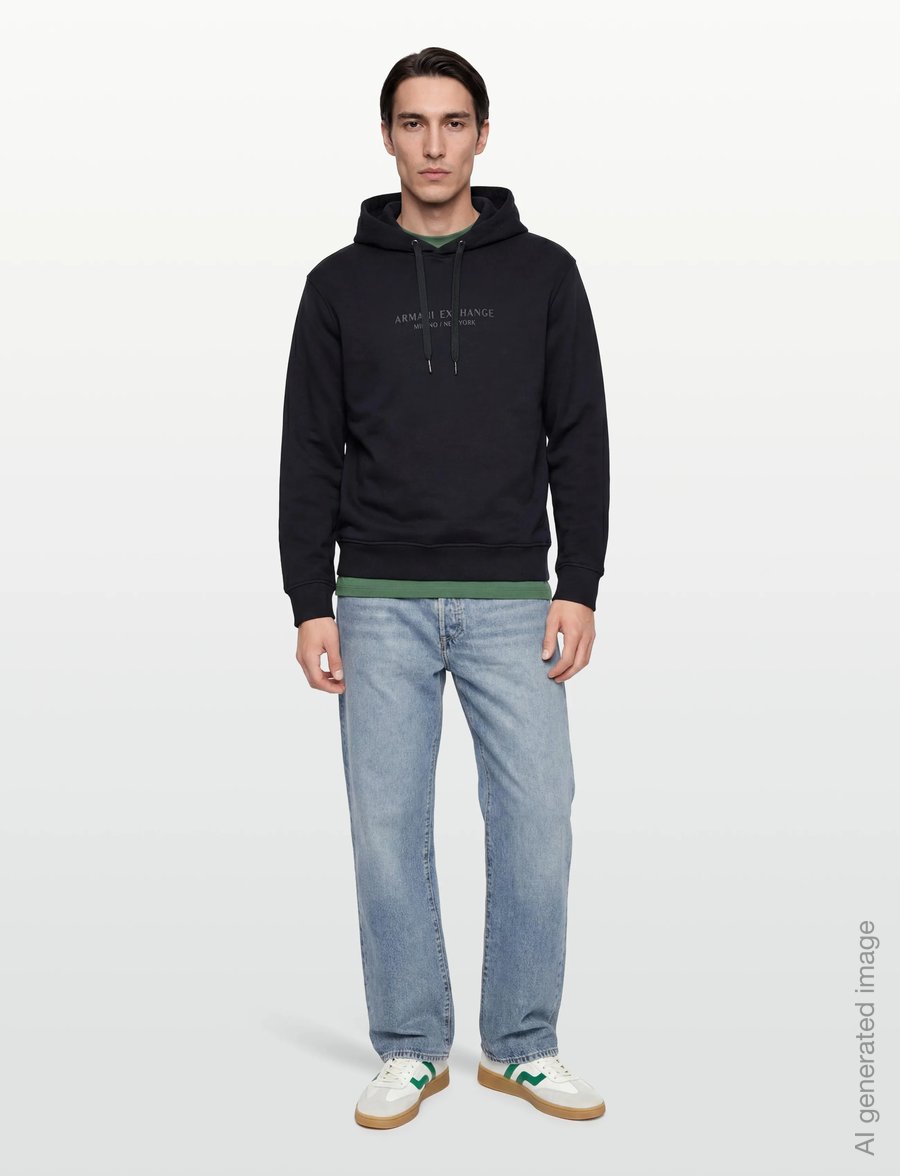 Armani Exchange - SWEATSHIRT - kapuzenpullover - deep navy - 0