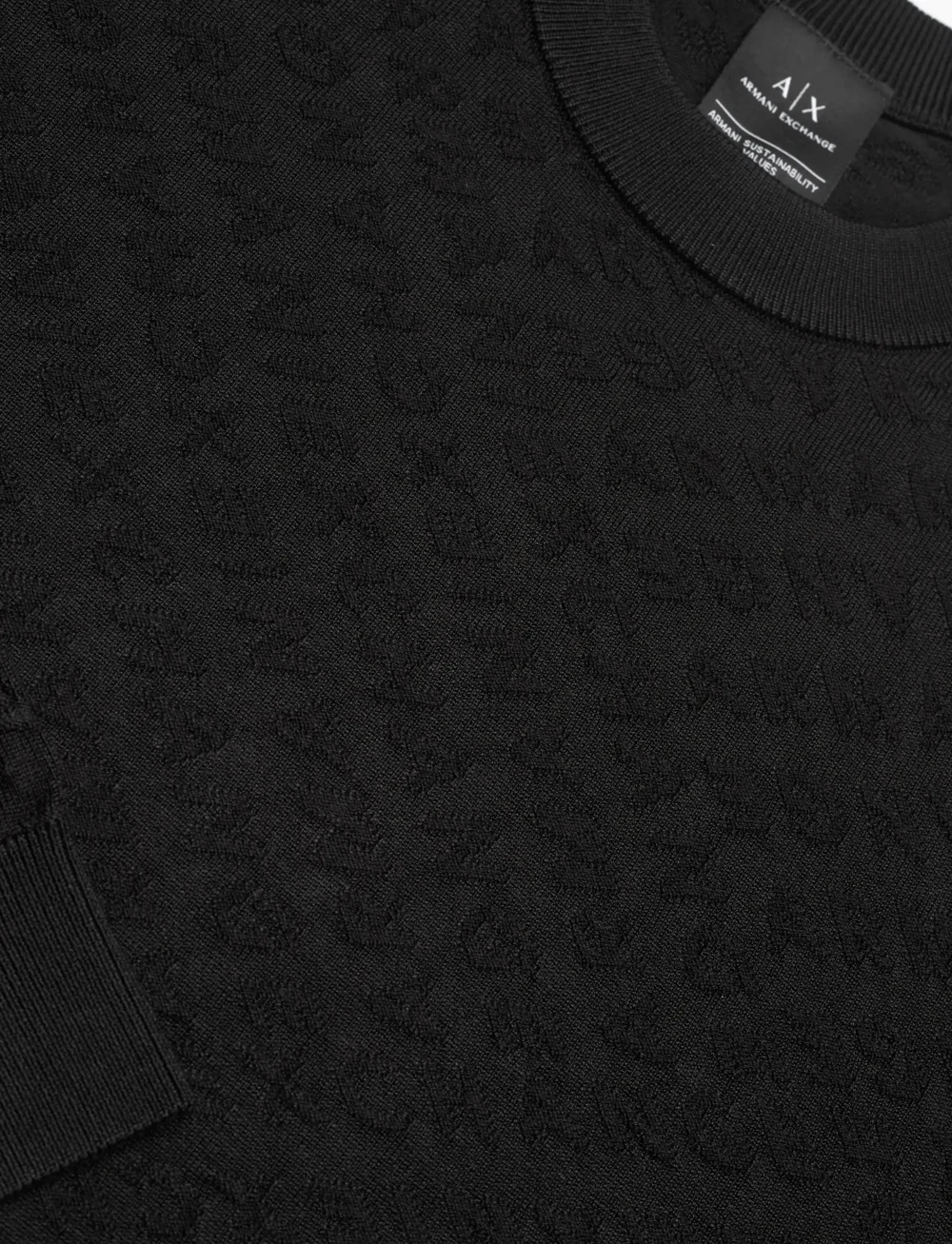 Armani Exchange - PULLOVER - Ümmarguse kaelusega kudumid - black - 2