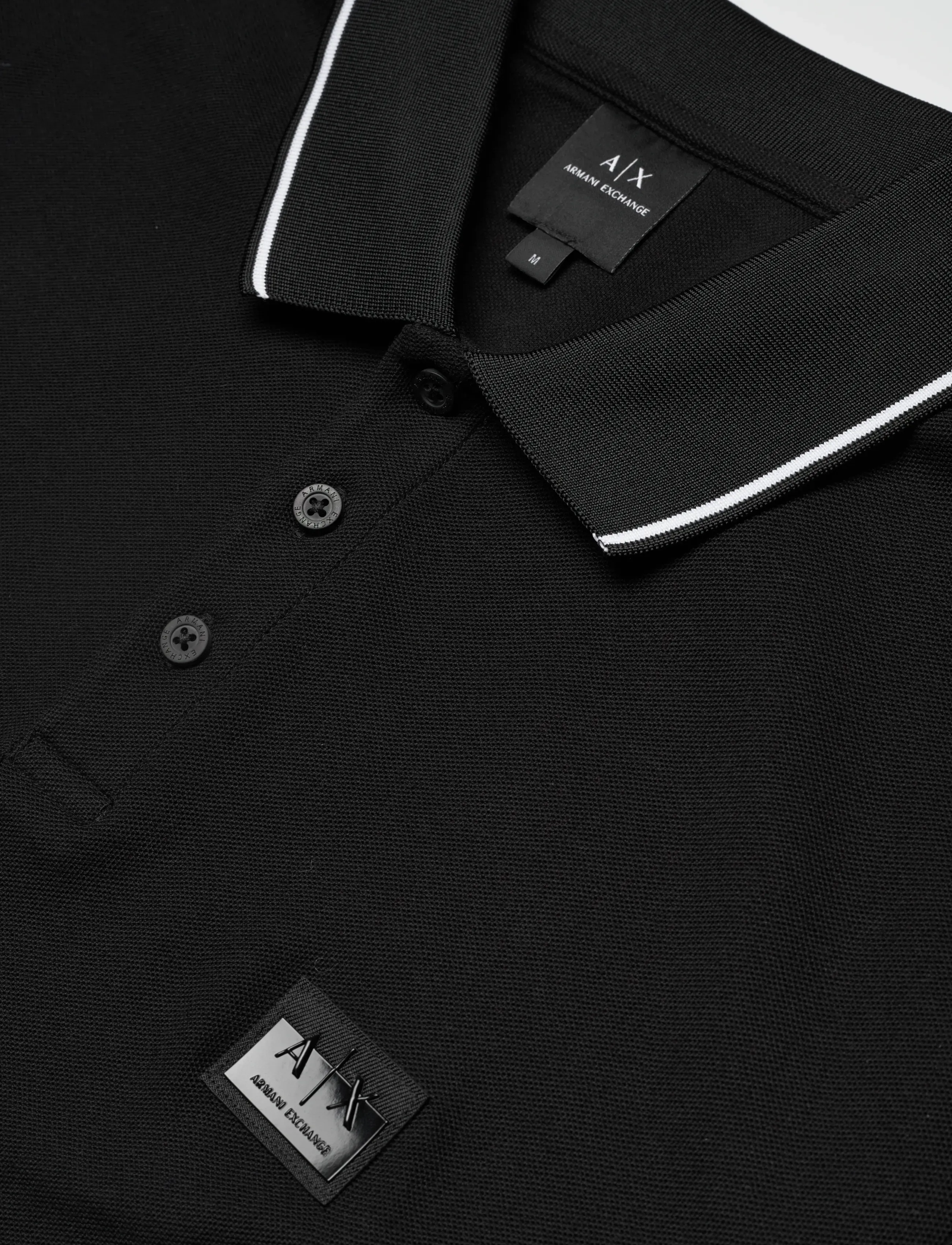 Armani Exchange - POLO SHIRT - kortærmede poloer - black - 5