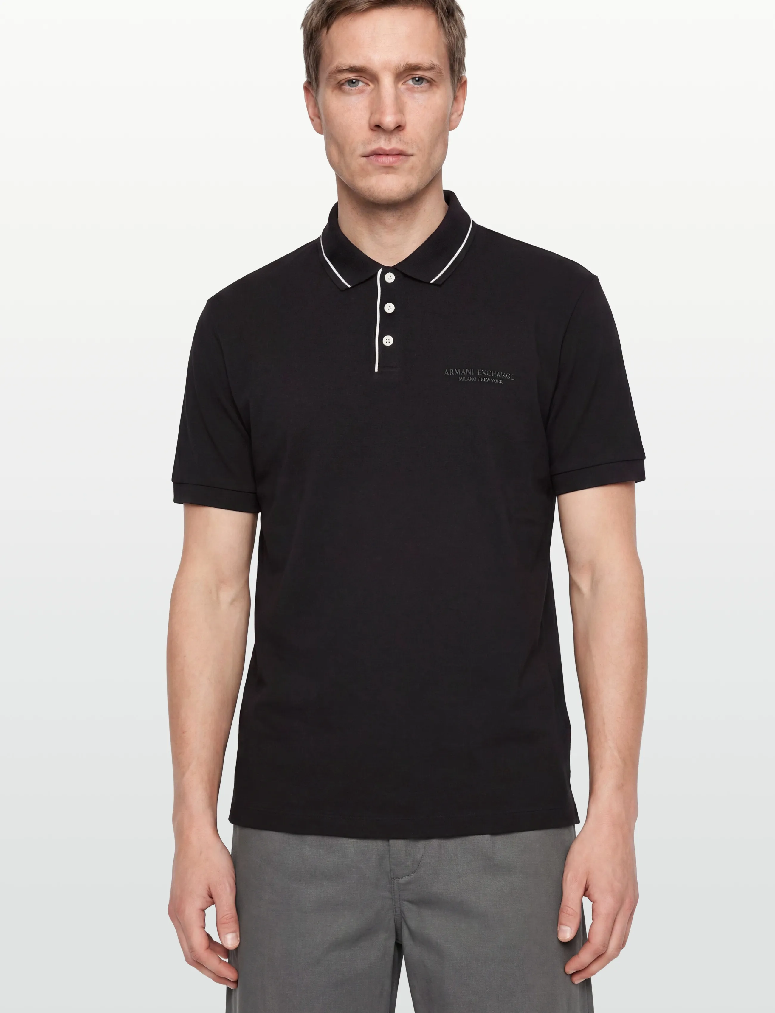 Armani Exchange - POLO SHIRT - polo marškinėliai trumpomis rankovėmis - black - 3