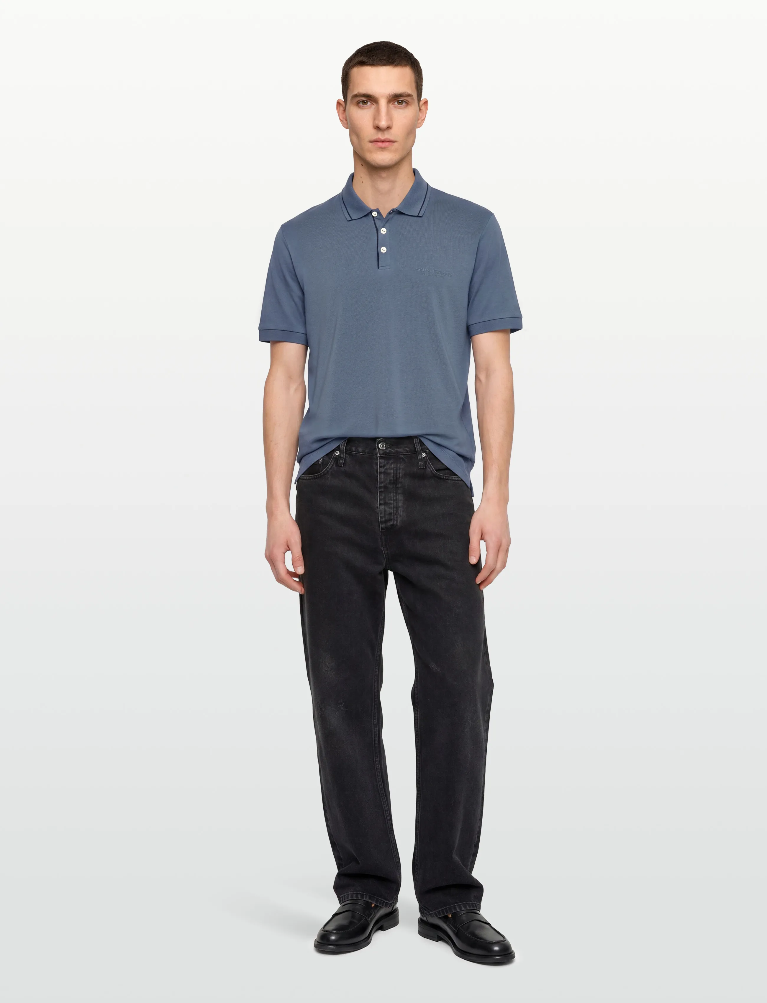 Armani Exchange Polo Shirt, L, Blue, T-Shirts > Kortærmede, Herre