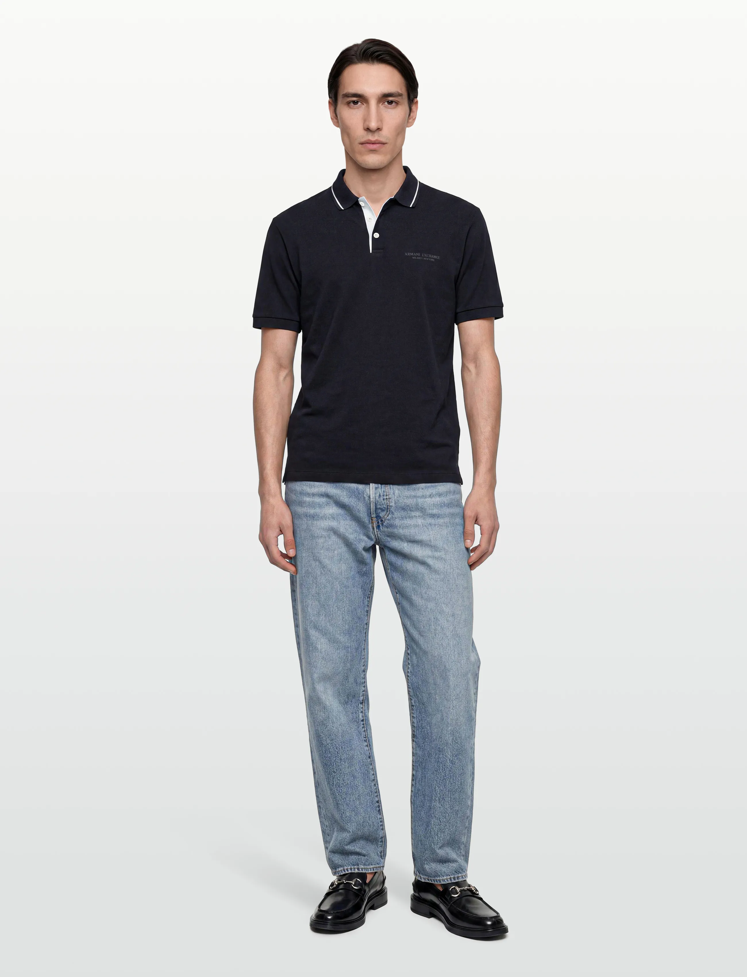 Armani Exchange Polo Shirt, S, Black, T-Shirts > Kortærmede, Herre