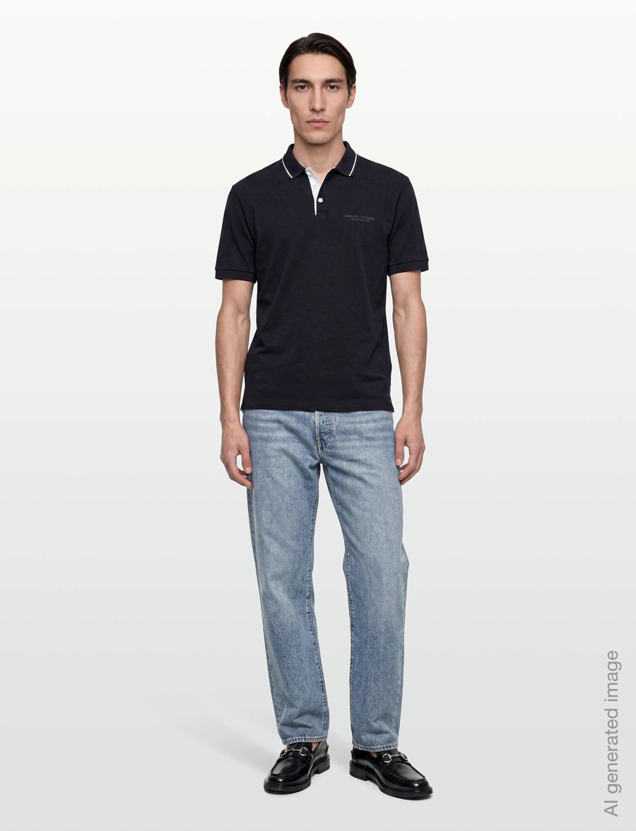 Armani Exchange - POLO SHIRT - kortærmede poloer - deep navy - 0