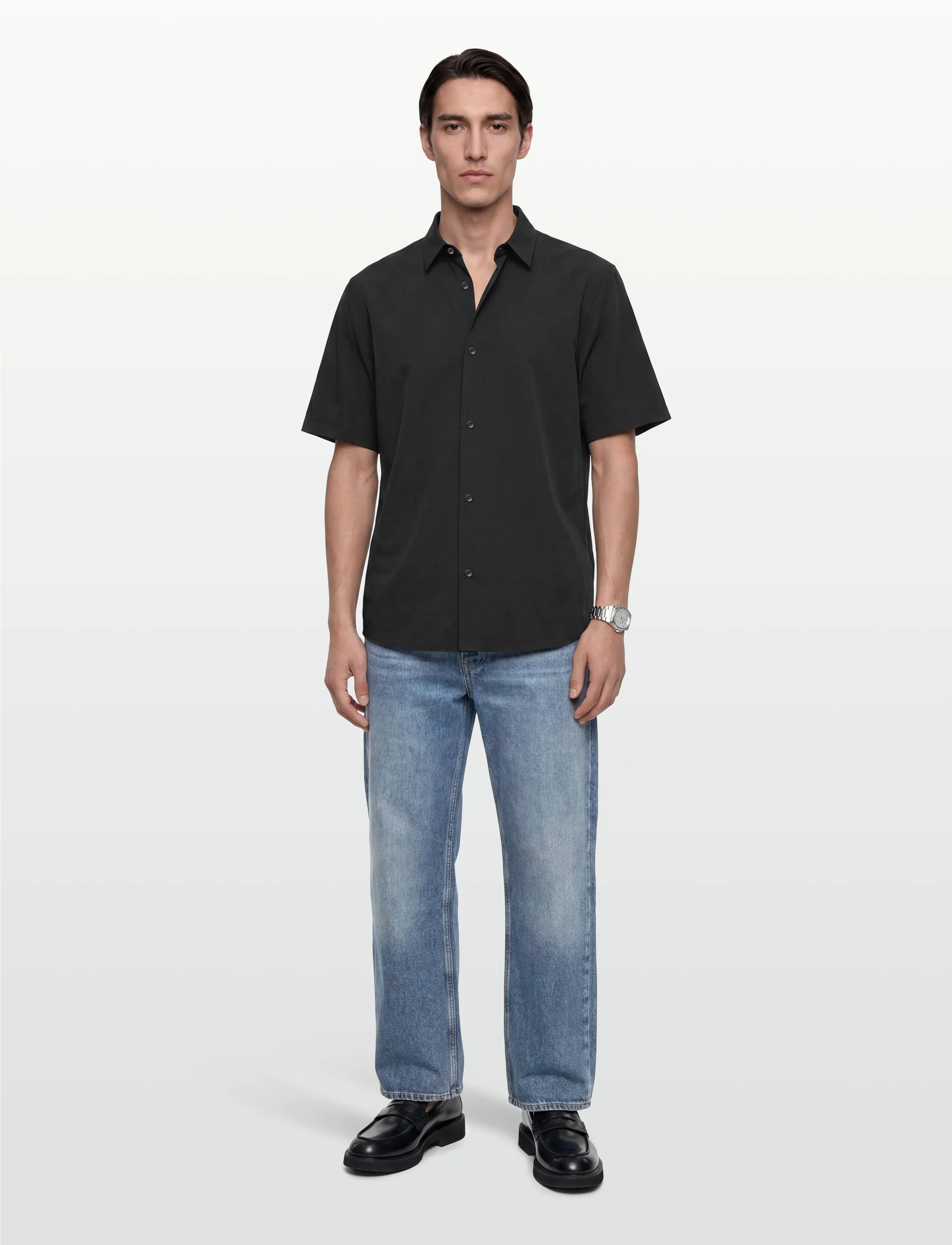 Armani Exchange Shirt, L, Shirts, Schwarz - Short-sleeved Männerswear