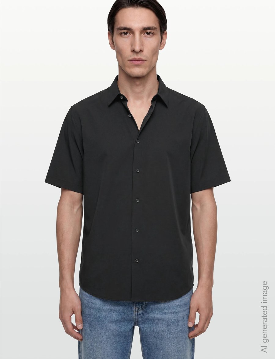 Armani Exchange - SHIRT - lühikeste varrukatega särgid - black - 3