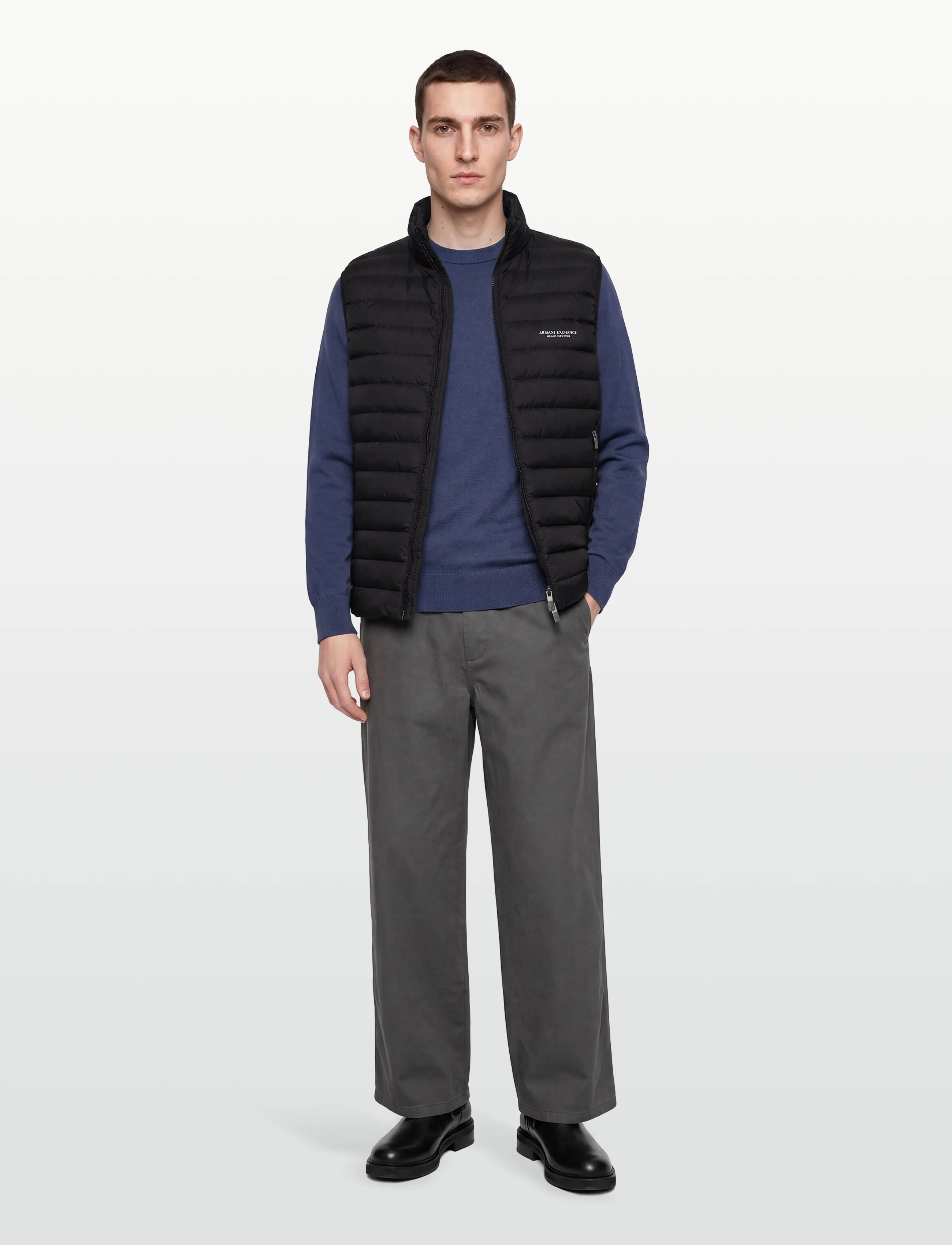 Armani Exchange Down Waistcoat, Mænd, Dunvest, Sort, Str: XS