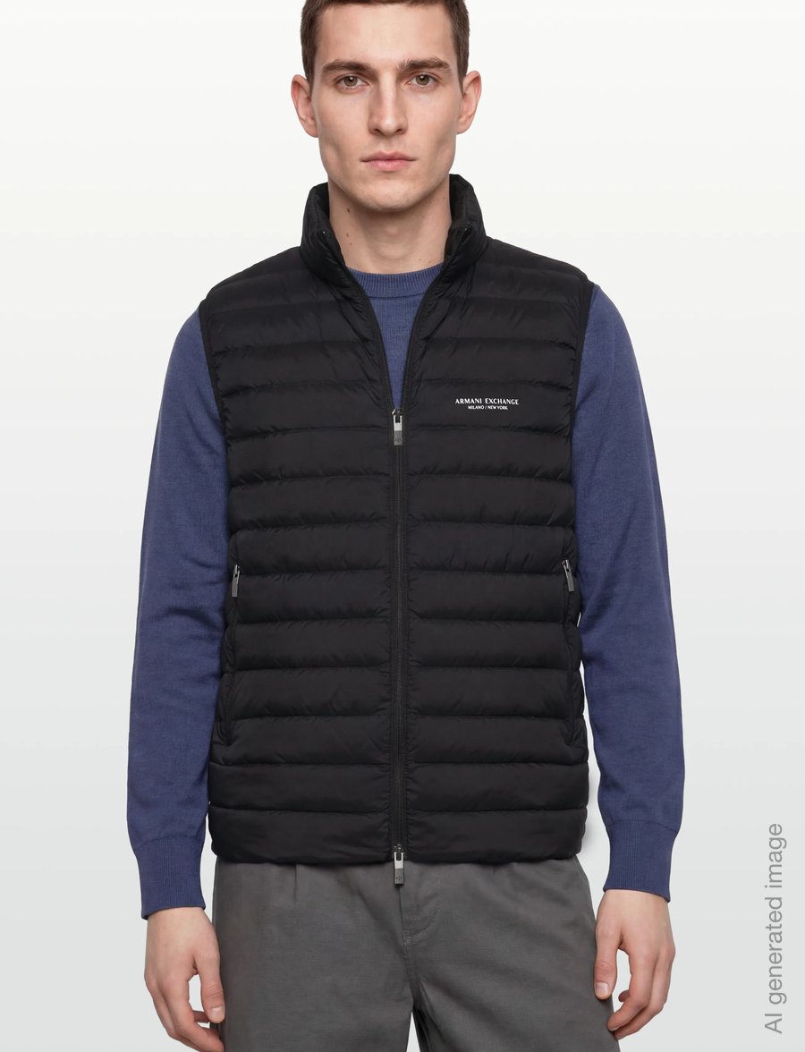 Armani Exchange - DOWN WAISTCOAT - westen - black - 3