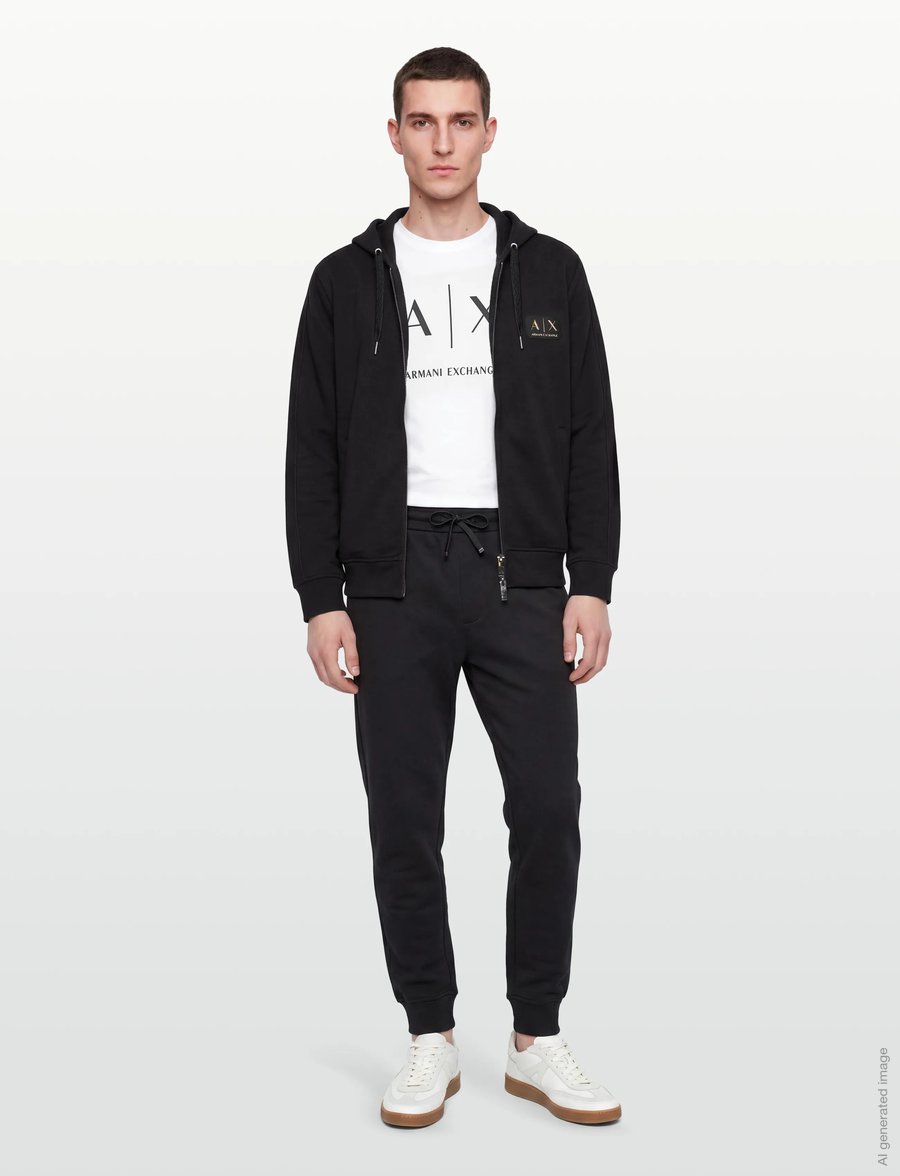 Armani Exchange - SWEATSHIRT - kapuzenpullover - black - 0