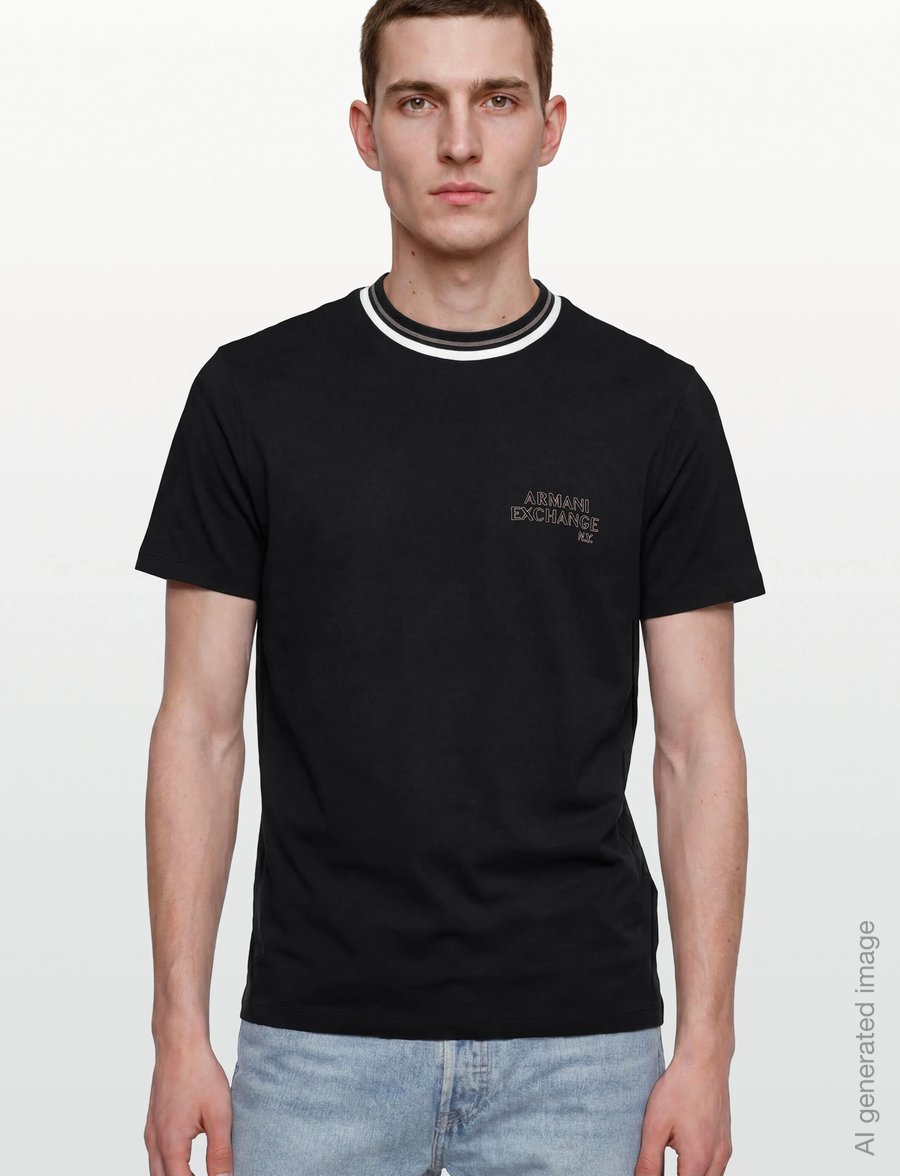 Armani Exchange - T-SHIRT - kurzärmelige t-shirts - black - 3