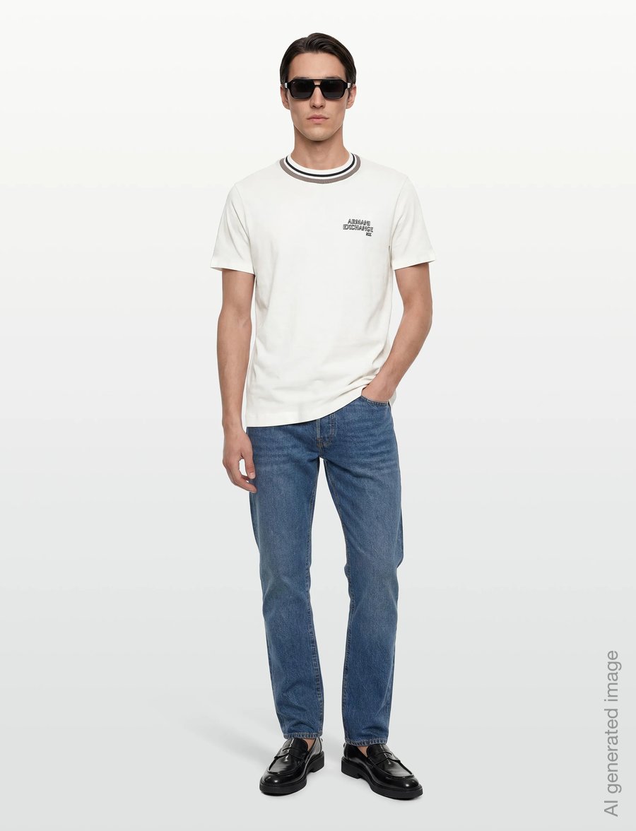 Armani Exchange - T-SHIRT - kurzärmelige t-shirts - off white - 0