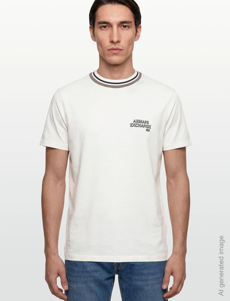 Armani Exchange - T-SHIRT - kurzärmelige t-shirts - off white - 3