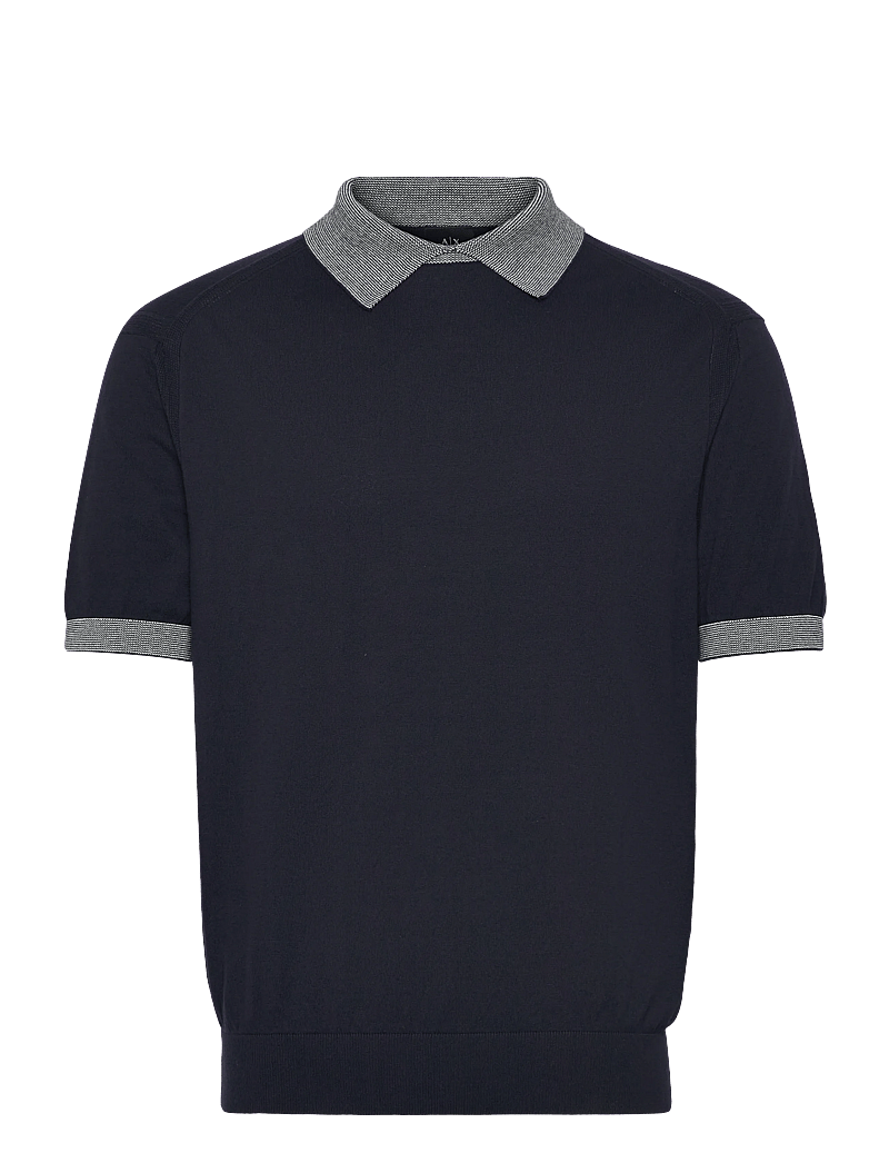 Armani Exchange - KNIT POLO - kootud polosärgid - deep navy - 0