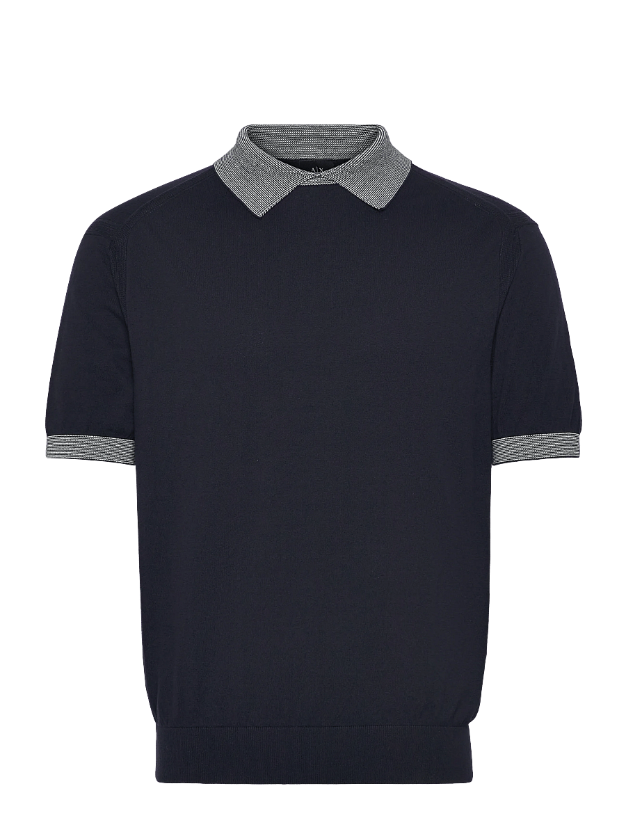 Armani Exchange - KNIT POLO - gestrickte polohemden - deep navy - 1
