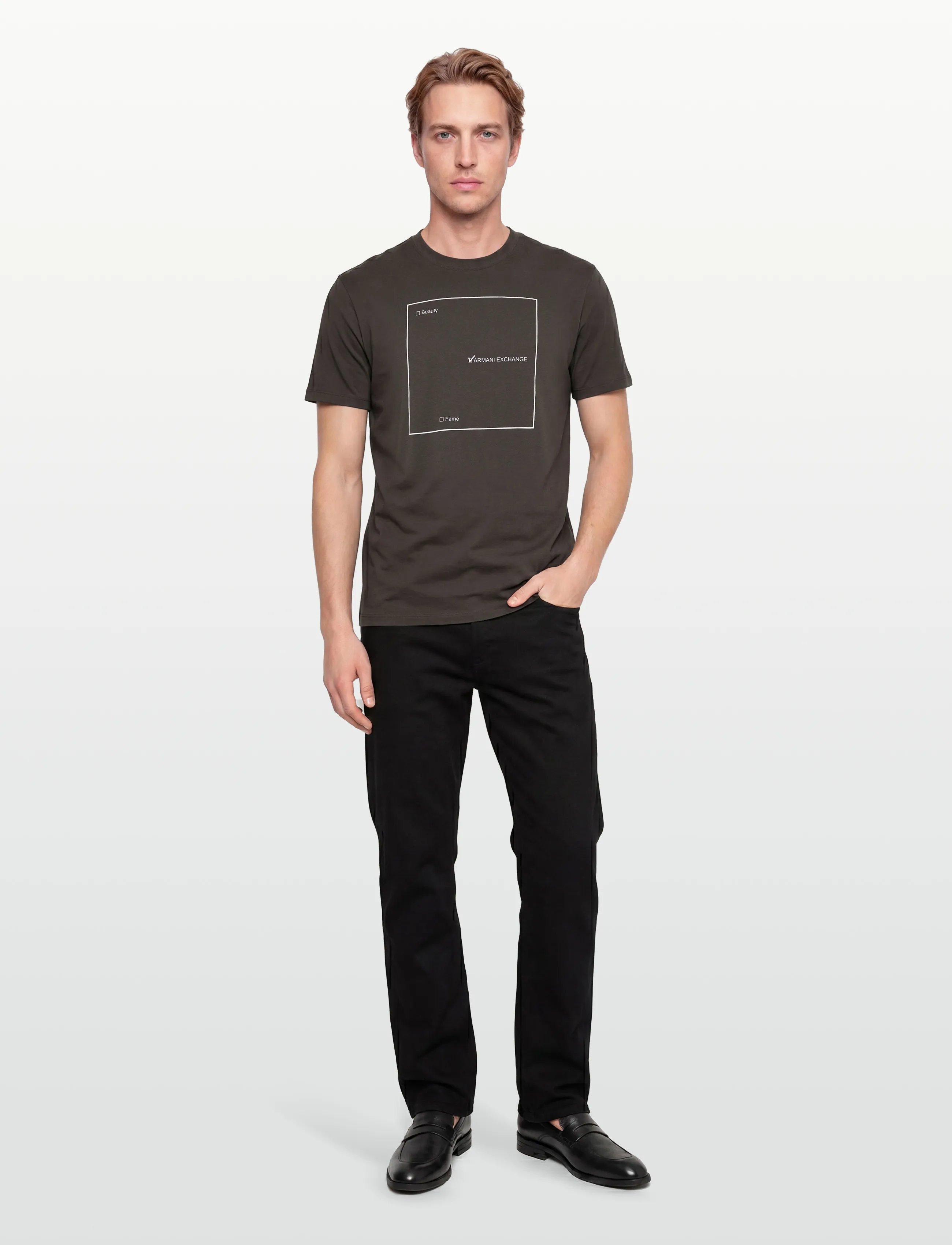 Armani Exchange T-Shirt, M, Black, T-Shirts > Kortærmede, Herre