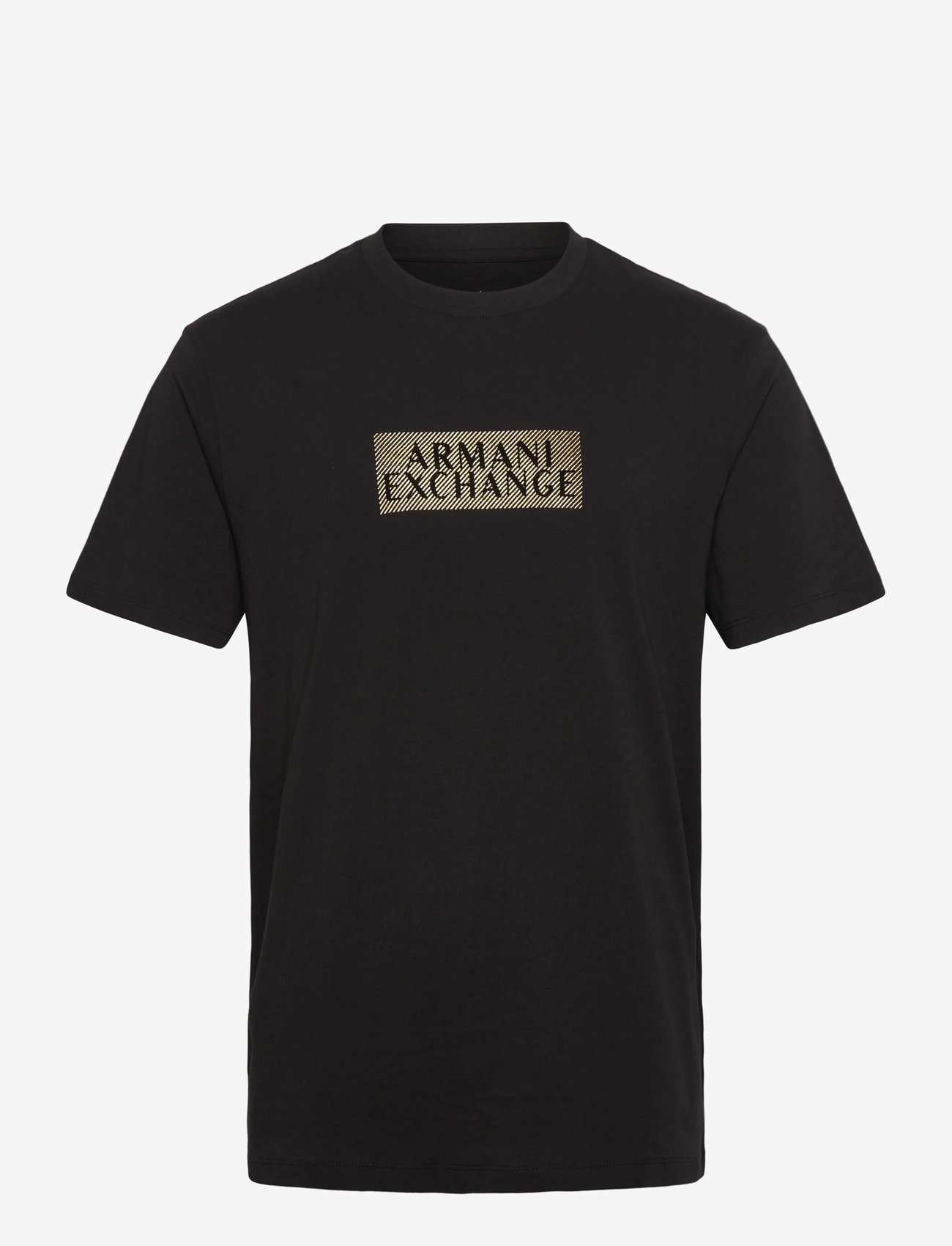 Armani Exchange - T-SHIRT - kortärmade t-shirts - black diagonal gold - 0